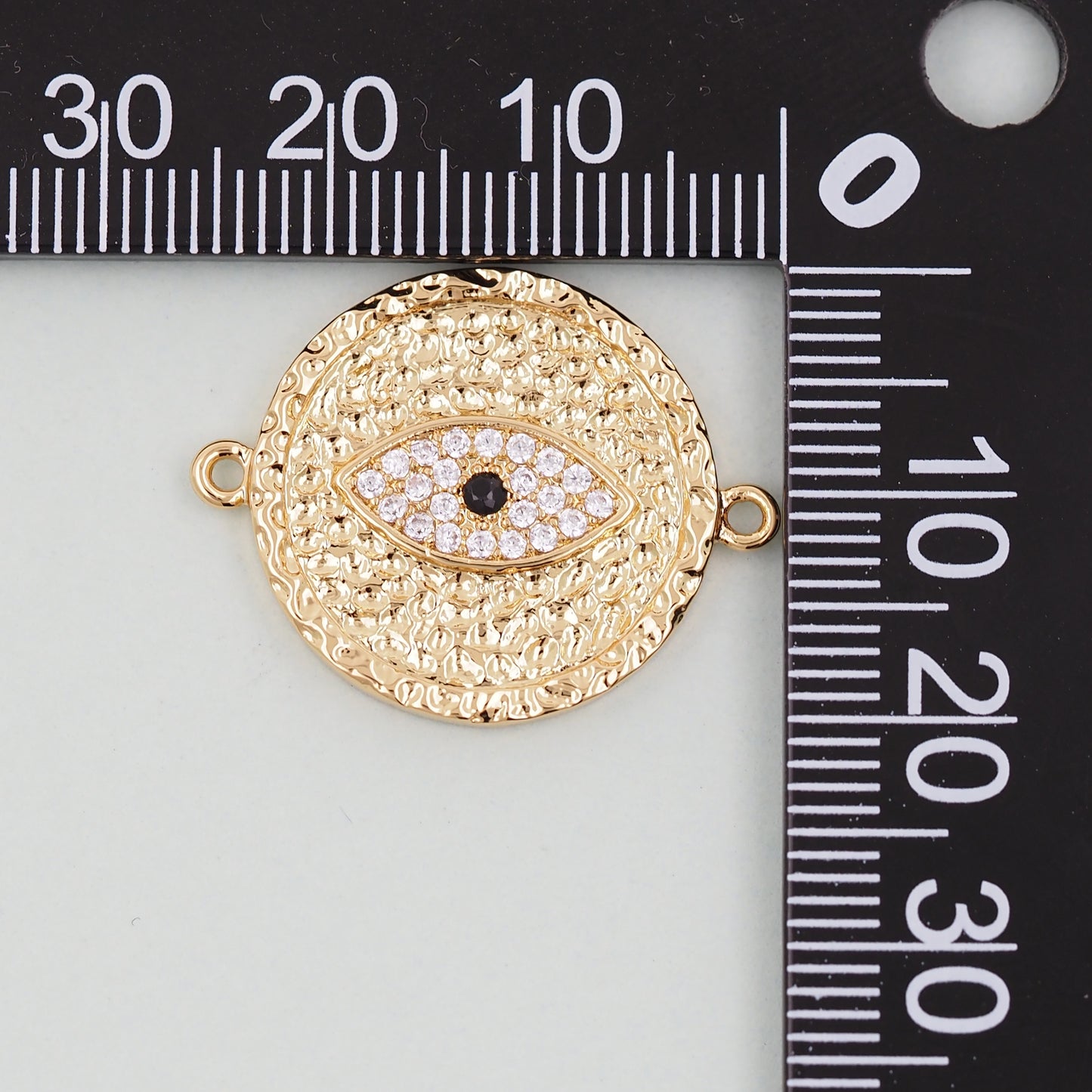 Gold Round Evil Eye Charms,18K Gold Filled Evil Eye Pendant,Evil Eye Charm Bracelet Necklace for DIY Jewelry Making Supply