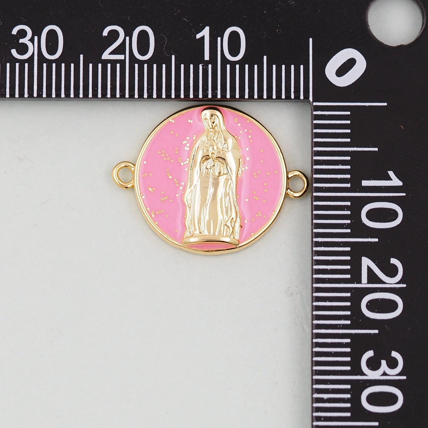 Gold Virgin Mary Charms,18K Gold Filled Virgin Mary Pendant,Virgin Mary Connector Charm Bracelet Necklace for DIY Jewelry Making Supply