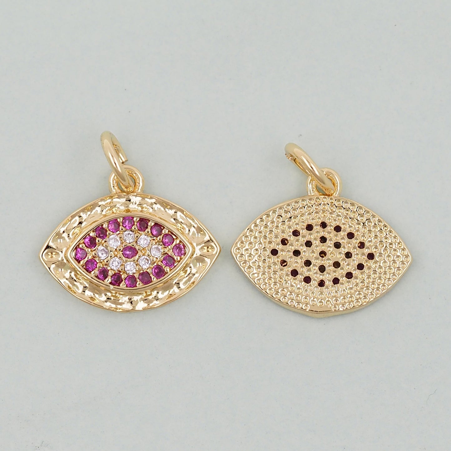 Gold Evil Eye Charms,18K Gold Filled Evil Eye Pendant,Evil Eye Charm Bracelet Necklace for DIY Jewelry Making Supply