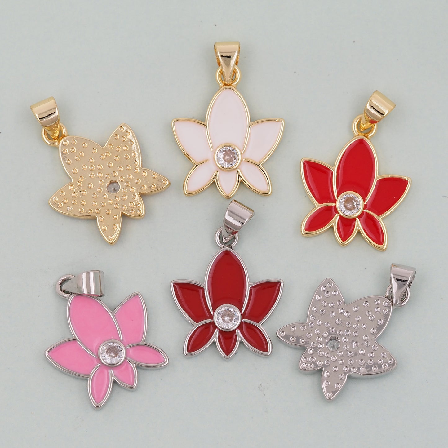 Gold Lotus Charms,18K Gold Filled Lotus Pendant,Flower Charm Bracelet Necklace for DIY Jewelry Making Supply