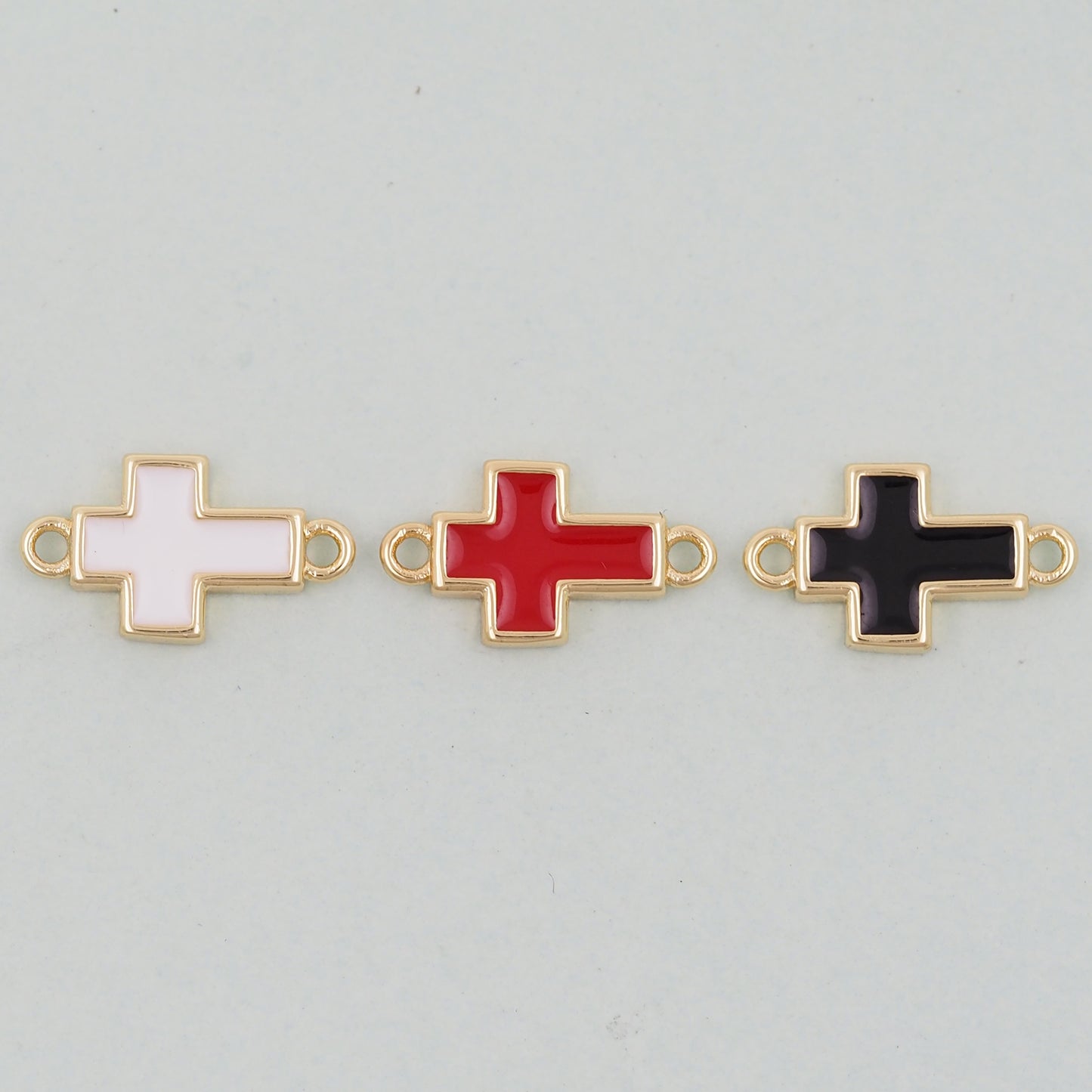Gold Cross Charms,18K Gold Filled Cross Pendant,Religious Charm Bracelet Necklace for DIY Jewelry Making Supply