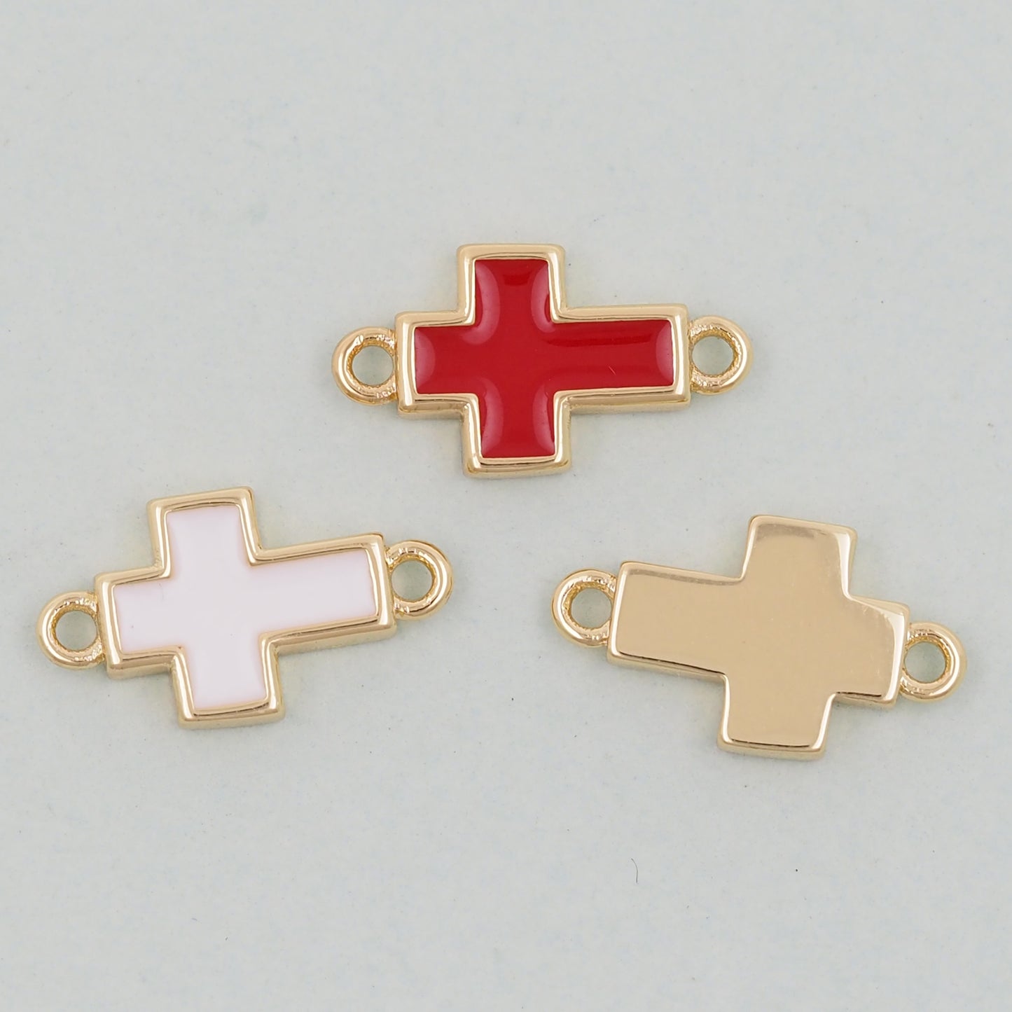 Gold Cross Charms,18K Gold Filled Cross Pendant,Religious Charm Bracelet Necklace for DIY Jewelry Making Supply
