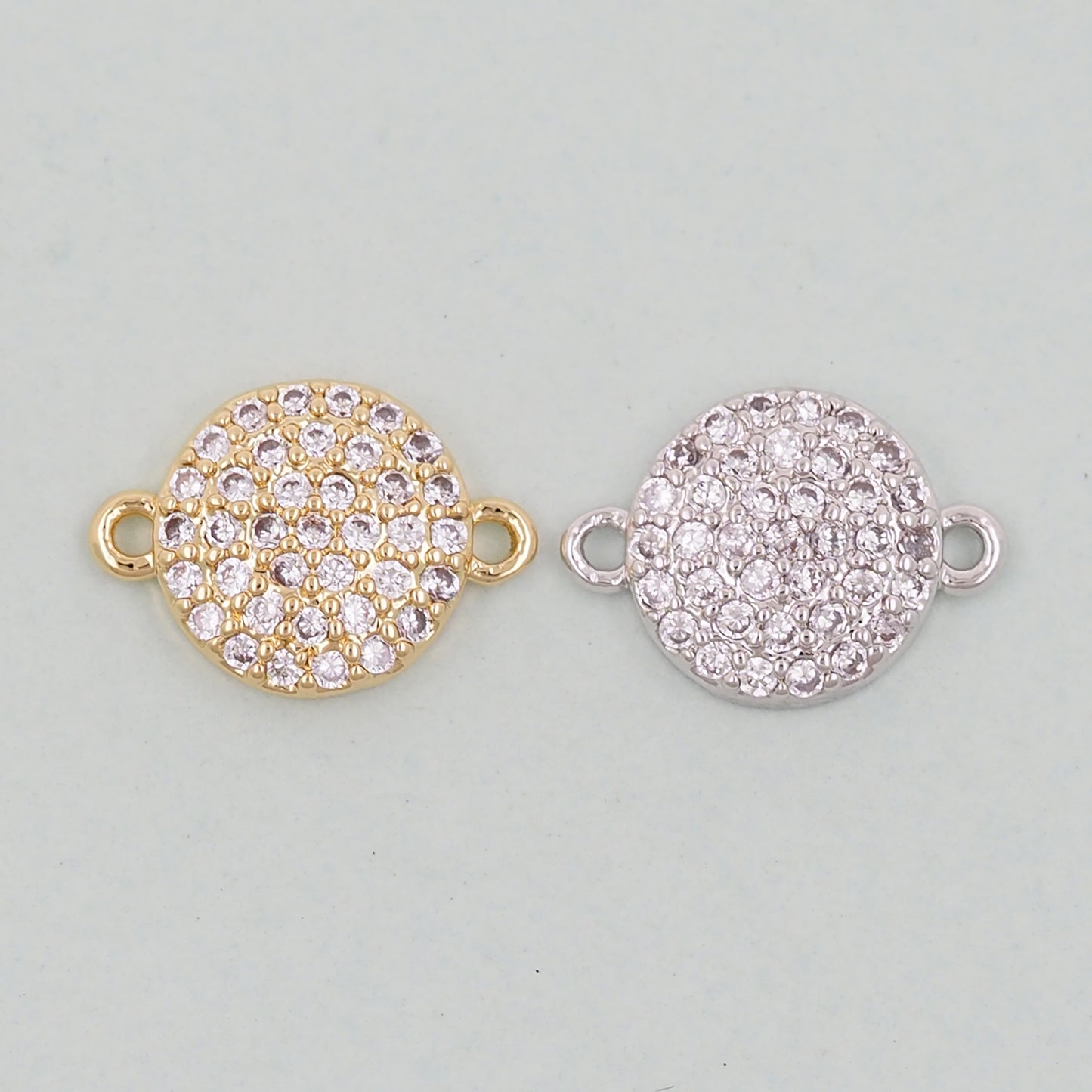 Gold Round Charms,18K Gold Filled Round Pendant,Round Connector Charm Bracelet Necklace for DIY Jewelry Making Supply