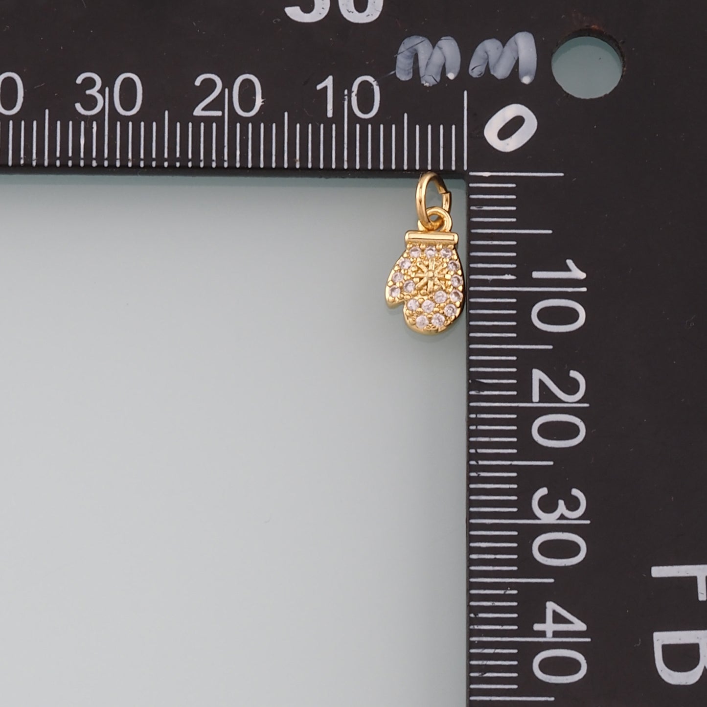 18K Gold Filled Gloves Pendant,CZ Micro Pave Gloves Charm Bracelet Necklace for DIY Jewelry Making Supply