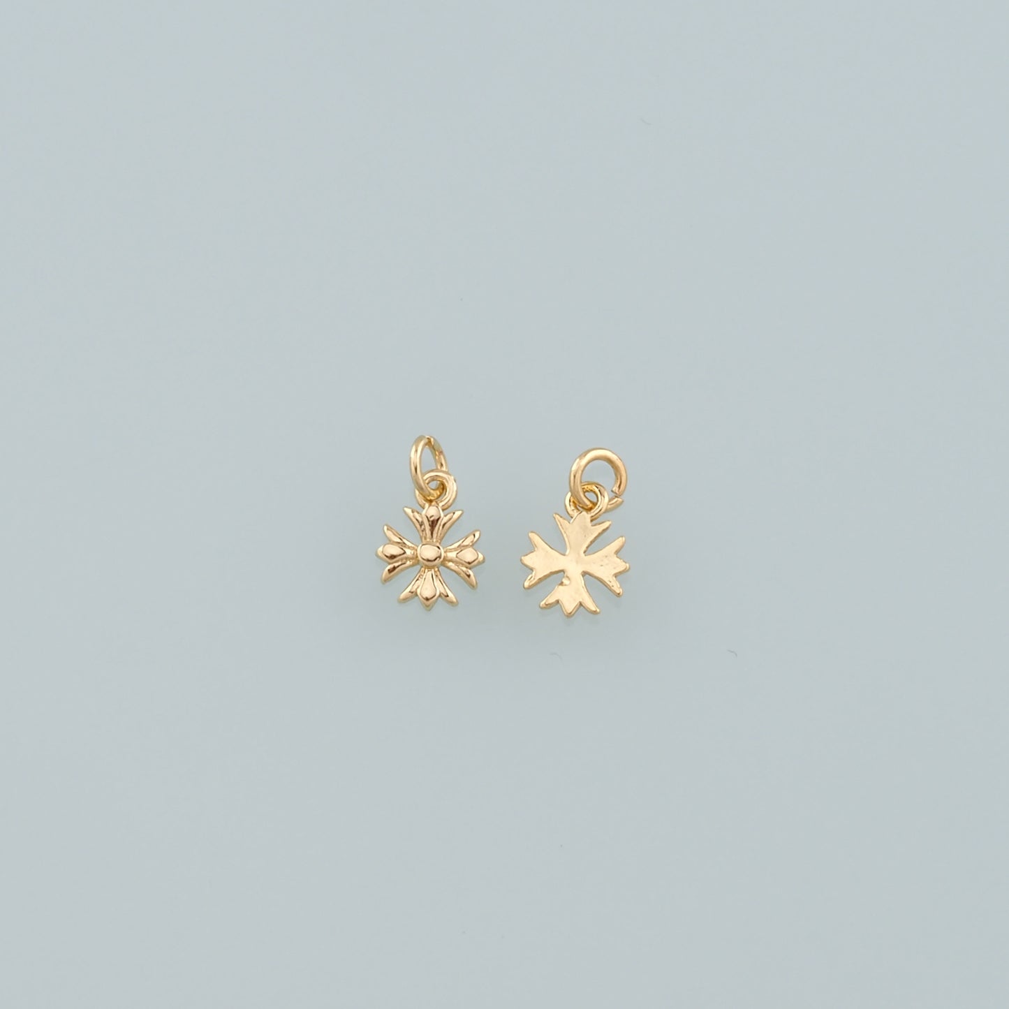 Gold Cross Charms,18K Gold Filled Cross Pendant,Religion Charm Bracelet Necklace for DIY Jewelry Making Supply