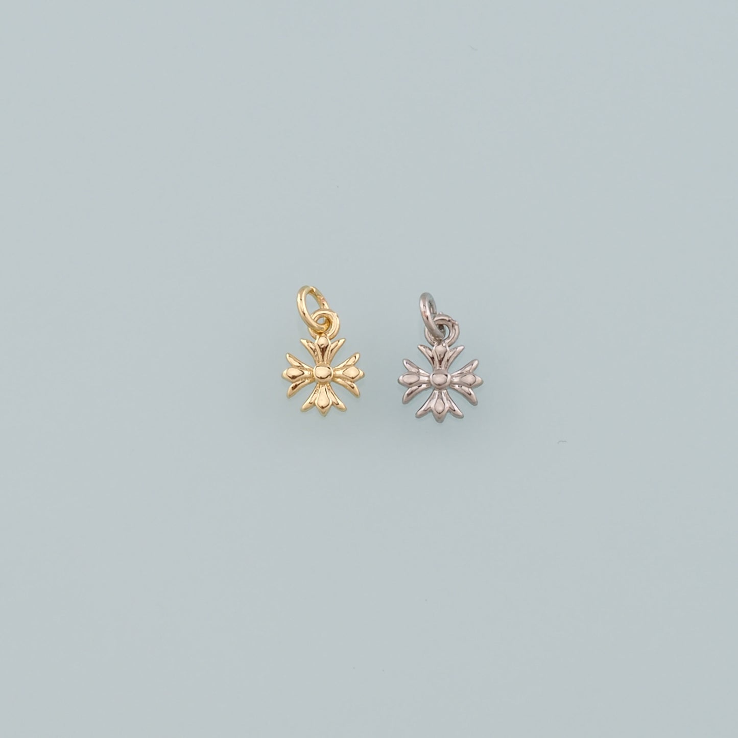 Gold Cross Charms,18K Gold Filled Cross Pendant,Religion Charm Bracelet Necklace for DIY Jewelry Making Supply