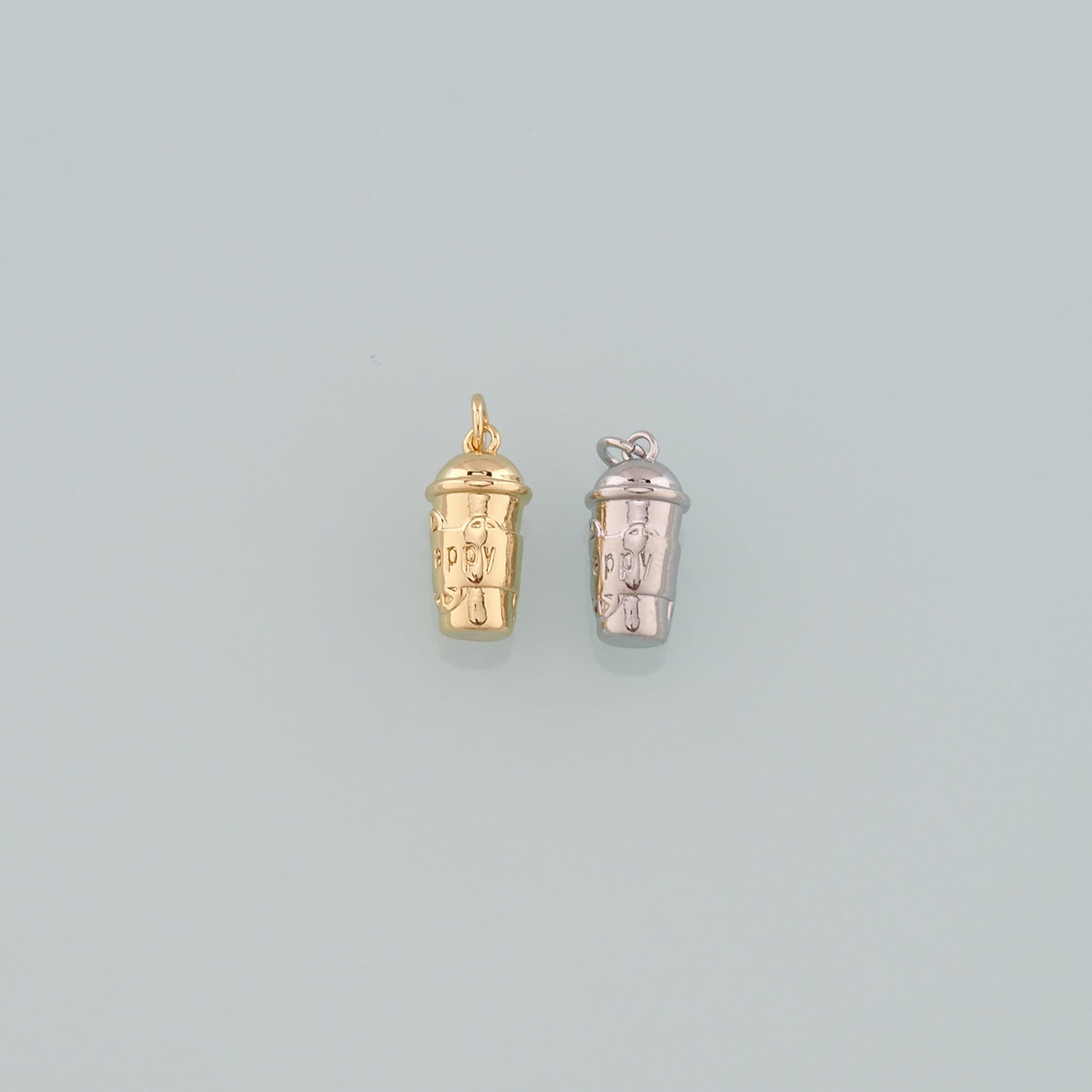 Gold Cup Charms,18K Gold Filled Coffee Cup Pendant,Cup Charm Bracelet Necklace for DIY Jewelry Making Supply