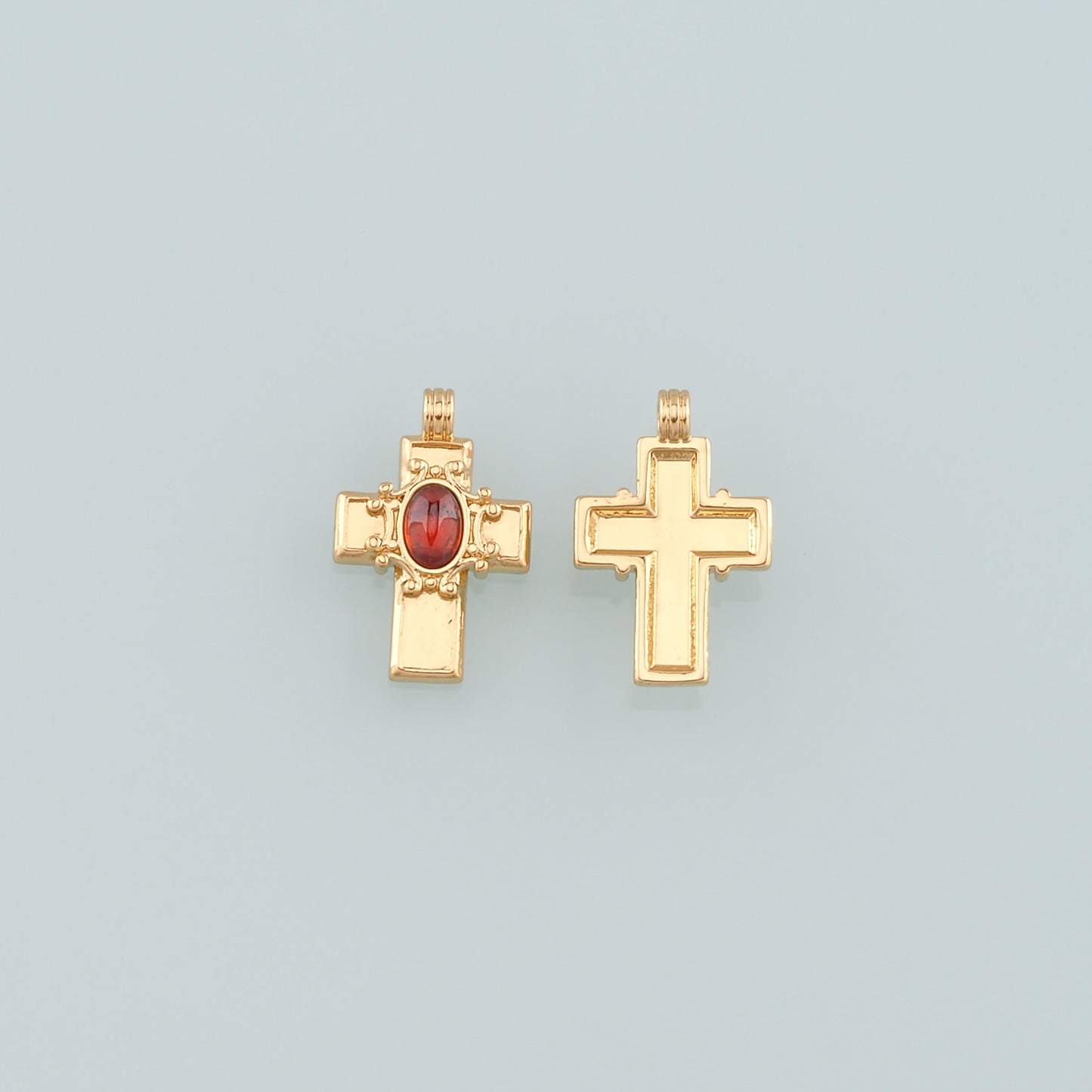 Gold Cross Charms,18K Gold Filled Cross Pendant,Religion Charm Bracelet Necklace for DIY Jewelry Making Supply