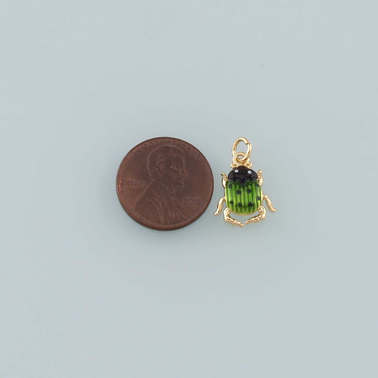 Gold Beetle Charms,18K Gold Filled Beetle Pendant,Enamel Insect Charm Bracelet Necklace for DIY Jewelry Making Supply