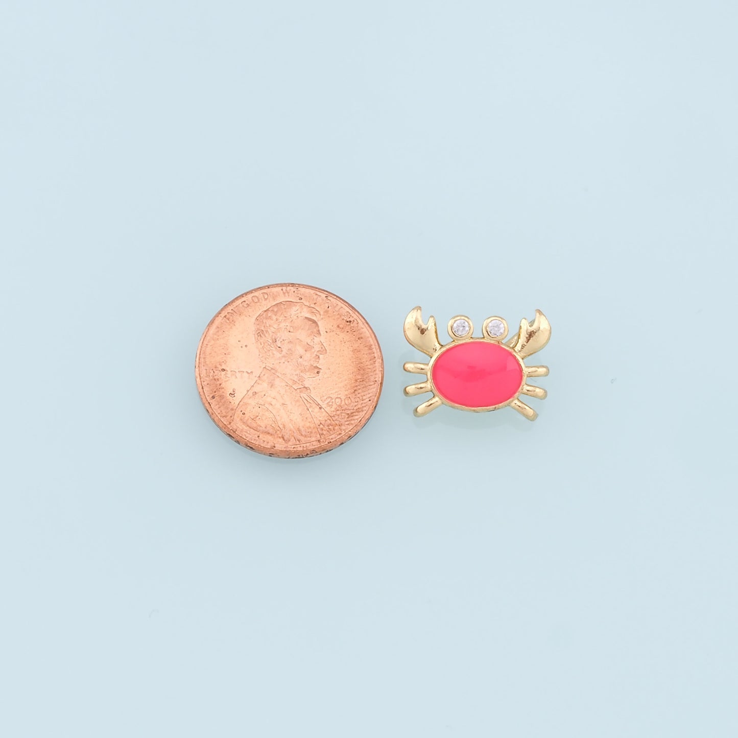 Gold Crab Charms,18K Gold Filled Enamel Crab Pendant,Ocean Charms Bracelet Necklace for DIY Jewelry Making Supply