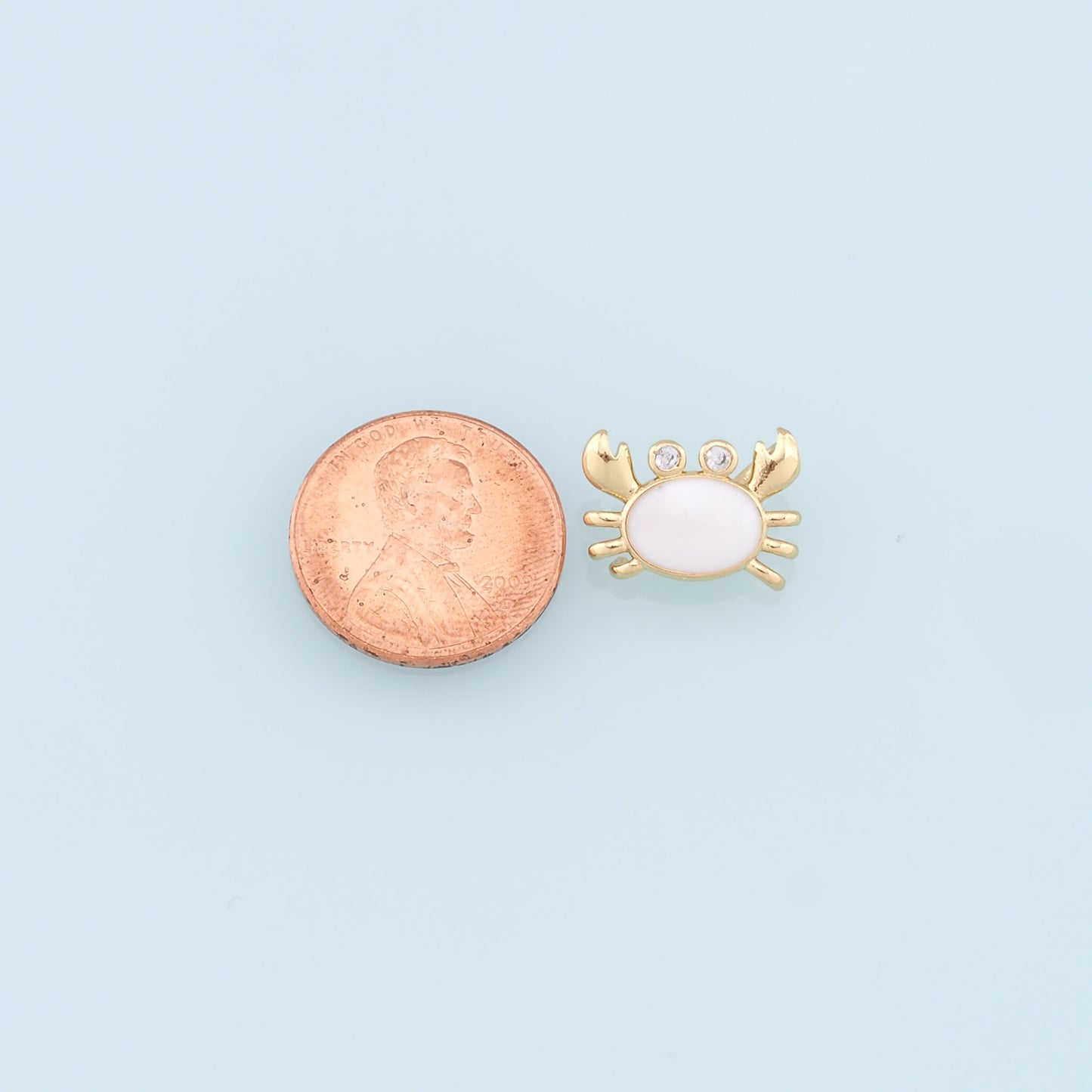 Gold Crab Charms,18K Gold Filled Enamel Crab Pendant,Ocean Charms Bracelet Necklace for DIY Jewelry Making Supply