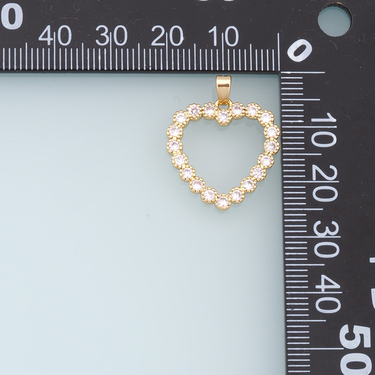 Gold Heart Charms,18K Gold Filled Heart Pendant,CZ Micro Pave Heart Charm Bracelet Necklace for DIY Jewelry Making Supply
