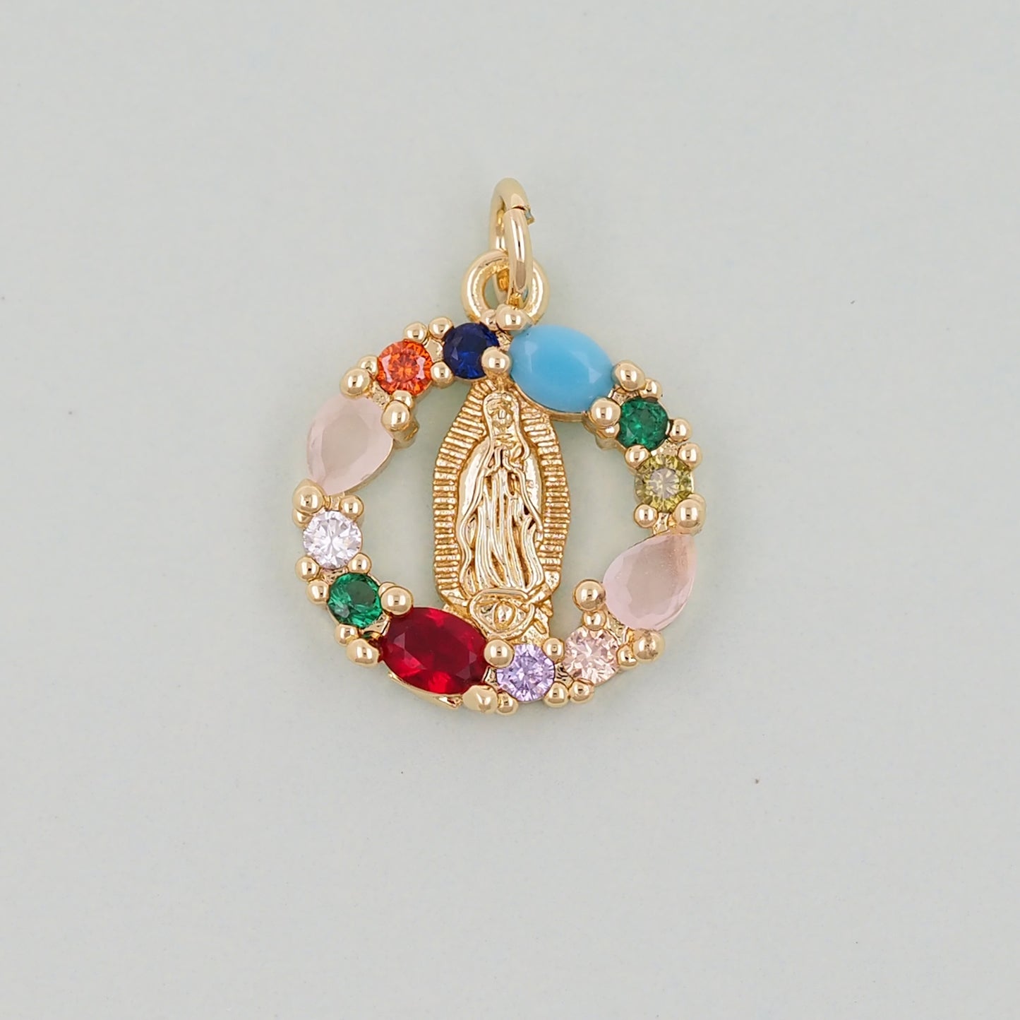 Gold virgin mary Charms,18K Gold Filled virgin mary Pendant,virgin mary Charm Bracelet Necklace for DIY Jewelry Making Supply