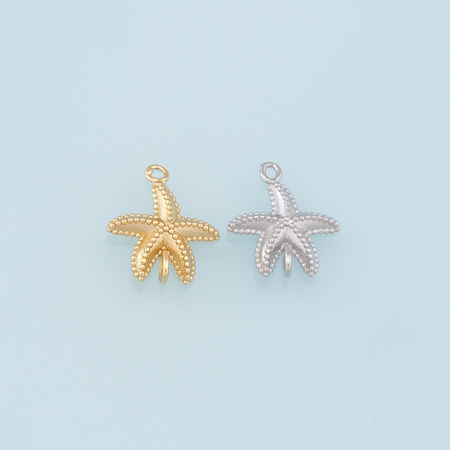 Gold Starfish Connector Charms,18K Gold Filled Sea Star Pendant,Starfish Charm Bracelet Necklace for DIY Jewelry Making Supply