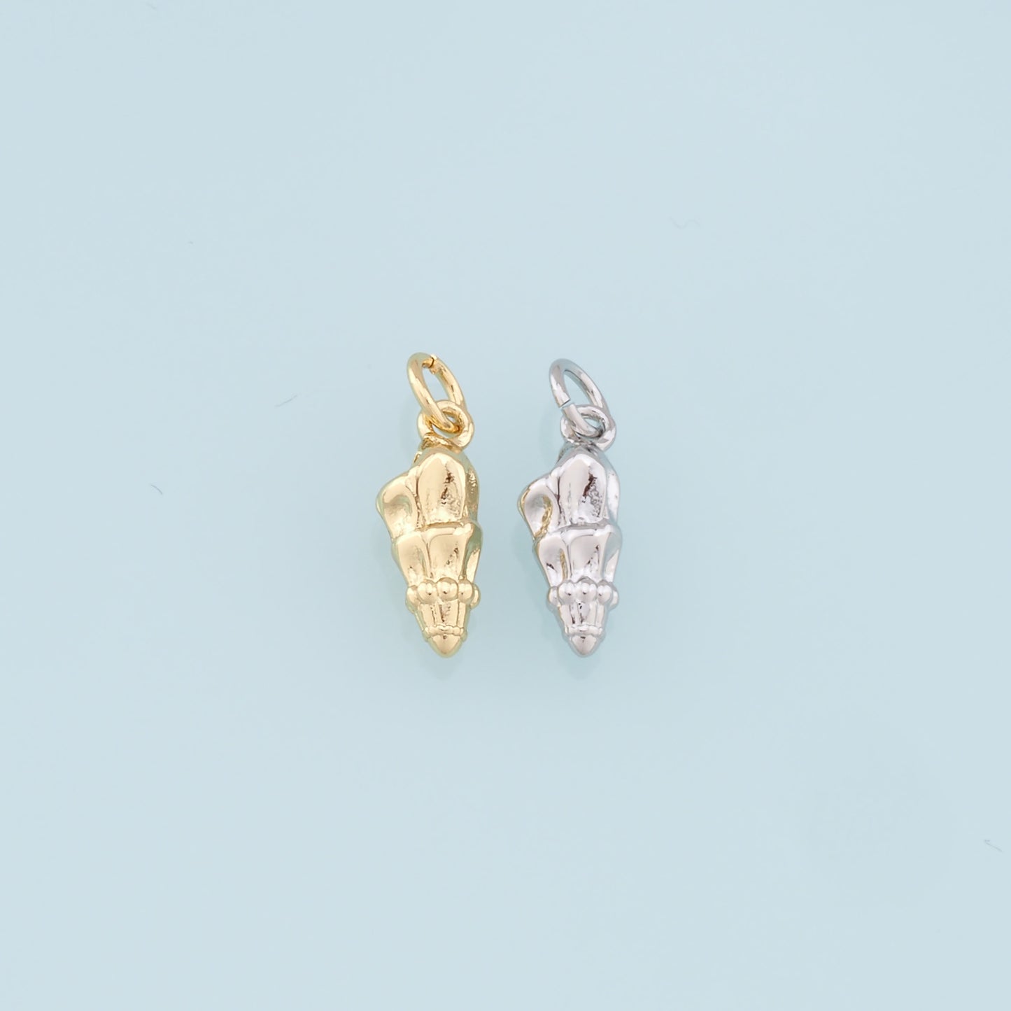 Gold Conch Charms,18K Gold Filled Conch Shell Pendant,Silver Conch Shell Charm Bracelet Necklace for DIY Jewelry Making Supply