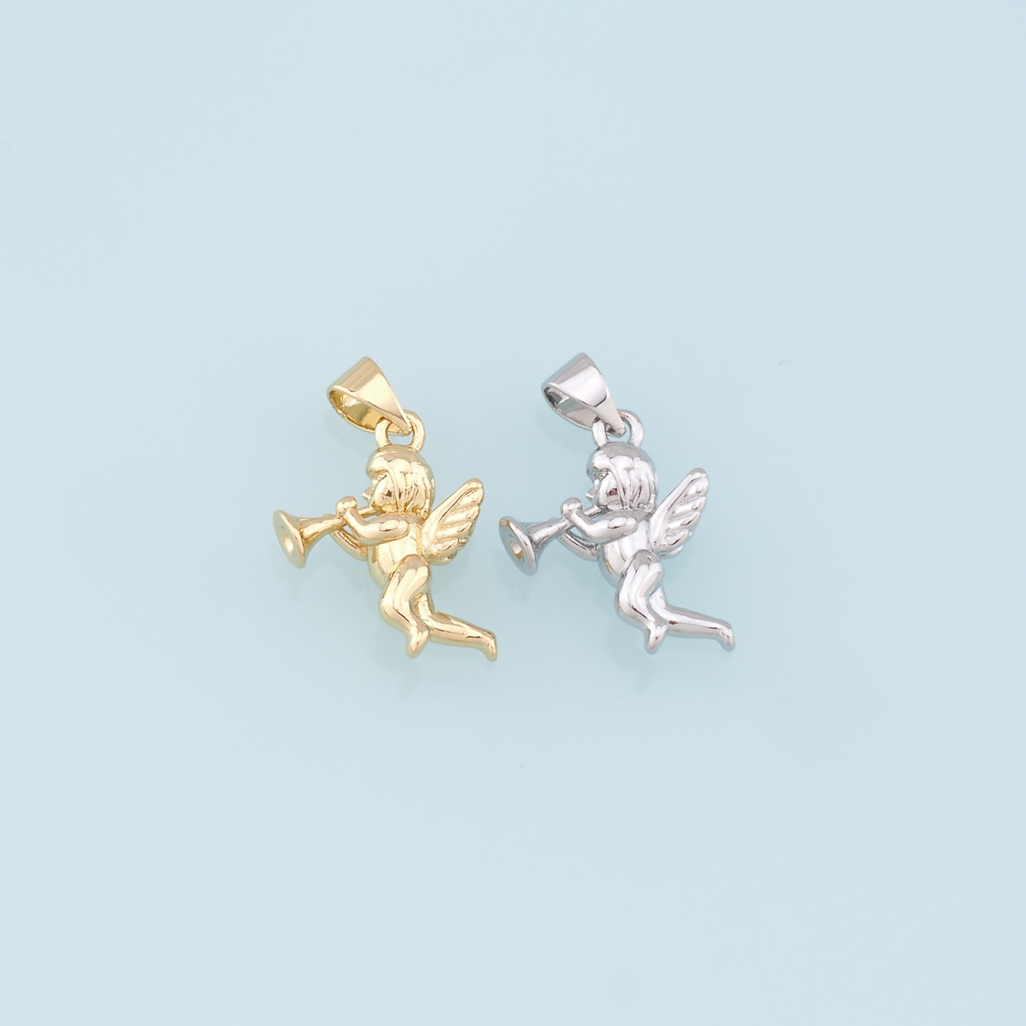 Gold Angel Charms,18K Gold Filled Angel Pendant,Angel Charm Bracelet Necklace for DIY Jewelry Making Supply