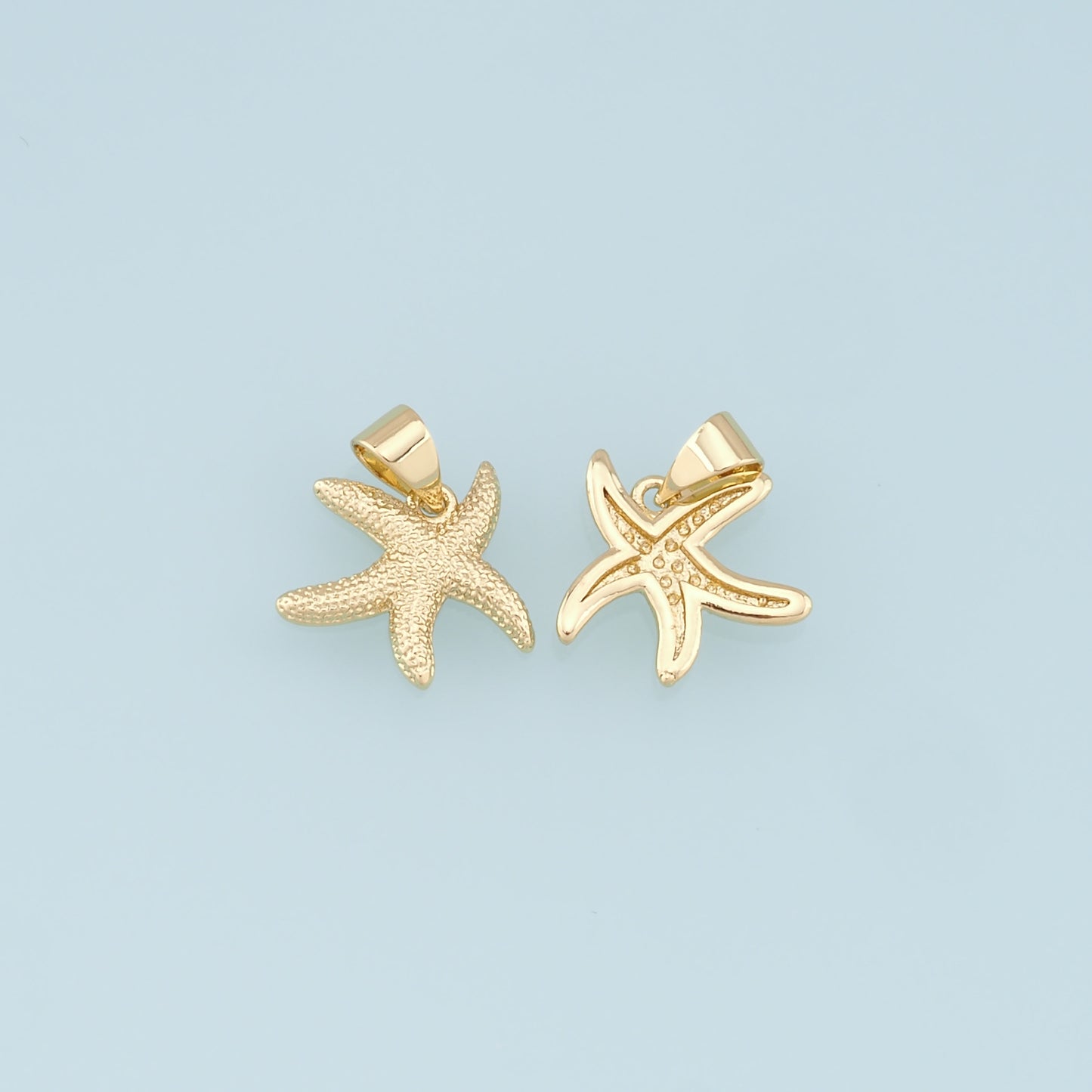 Gold Starfish Charms,18K Gold Filled Sea Star Pendant,Starfish Charm Bracelet Necklace for DIY Jewelry Making Supply