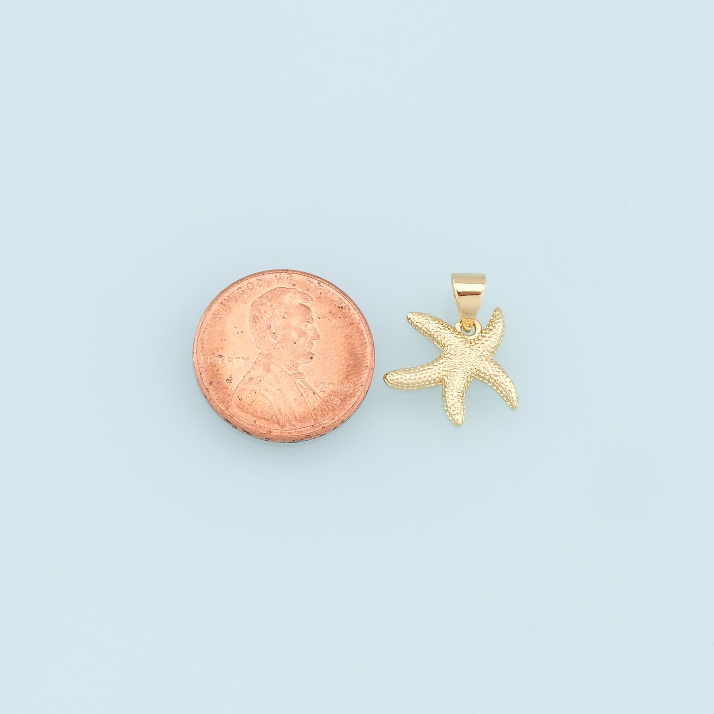 Gold Starfish Charms,18K Gold Filled Sea Star Pendant,Starfish Charm Bracelet Necklace for DIY Jewelry Making Supply