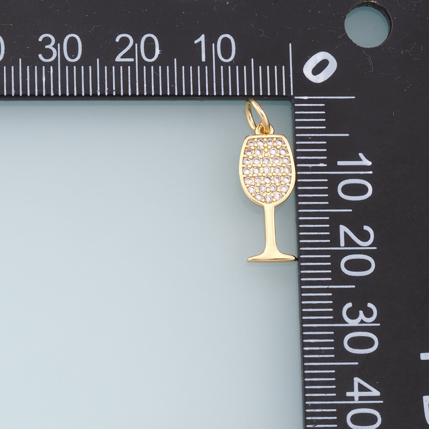 Gold Wine Glass Charms,18K Gold Filled CZ Wine Glass Pendant,Wine Glass Charm Bracelet Necklace for DIY Jewelry Making Supply