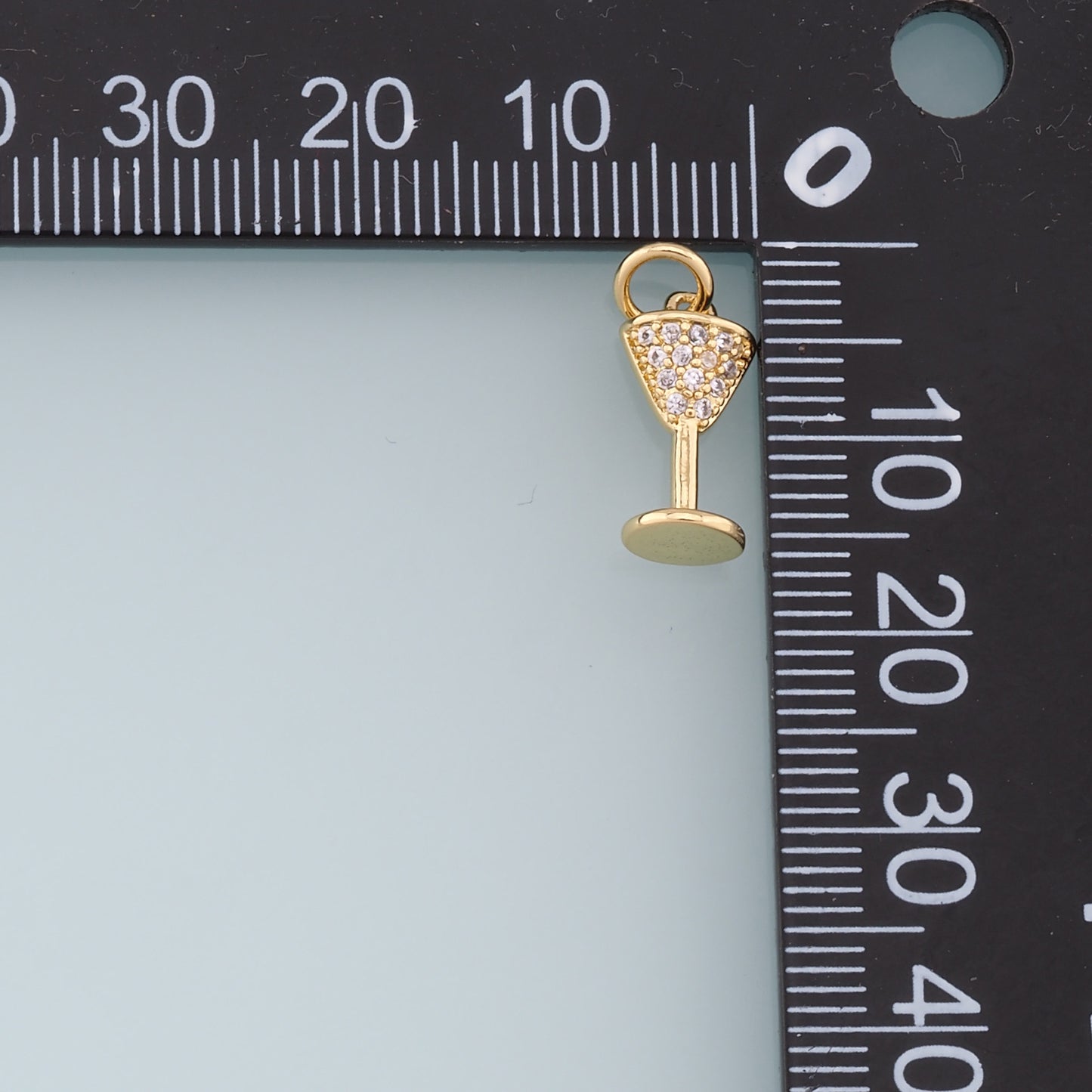 Gold Wine Glass Charms,18K Gold Filled CZ Wine Glass Pendant,Wine Glass Charm Bracelet Necklace for DIY Jewelry Making Supply