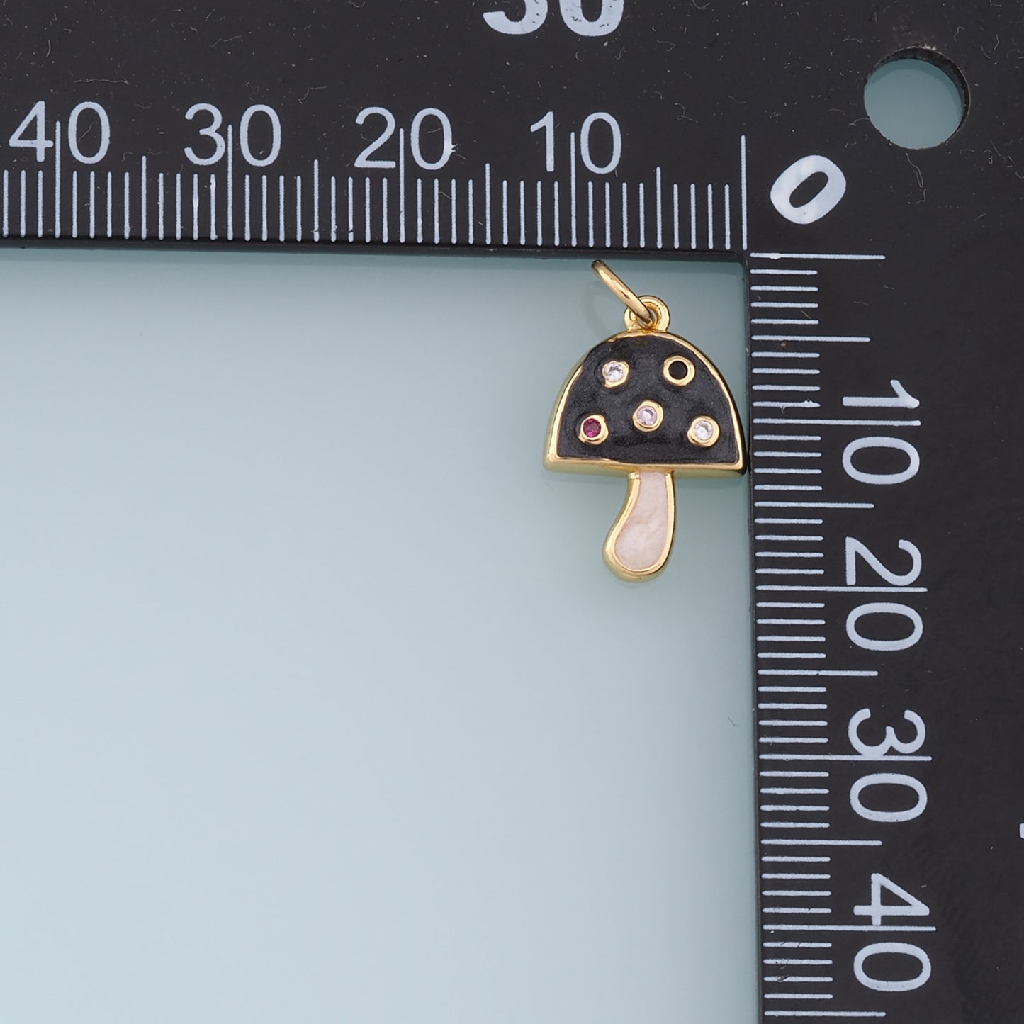 Gold Mushroom Charms,18K Gold Filled Enamel Mushroom Pendant,Kawaii Charm Bracelet Necklace for DIY Jewelry Making Supply