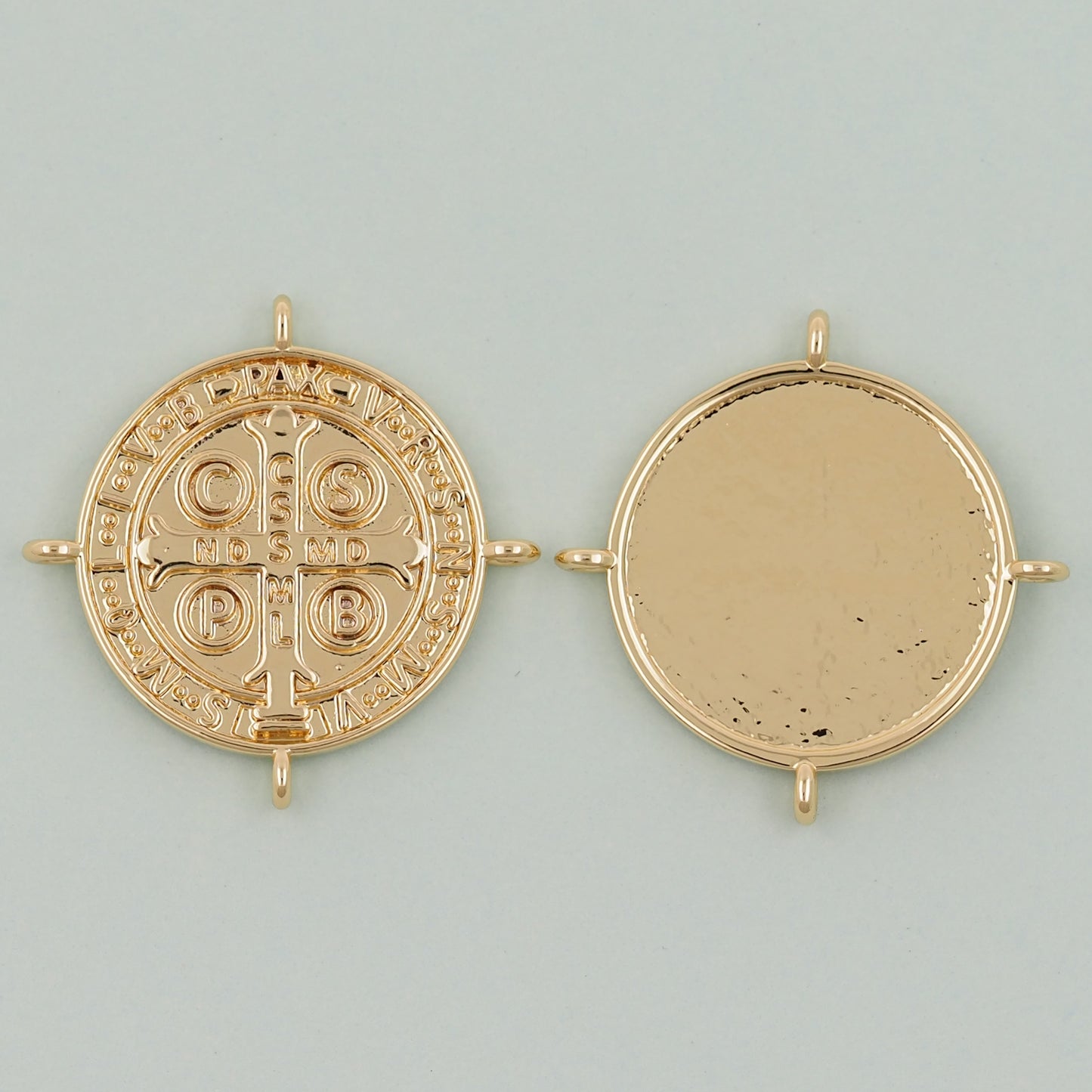 Gold Saint Benedict Charms,18K Gold Filled Saint Benedict Pendant,Benedict Charm Bracelet Necklace for DIY Jewelry Making Supply