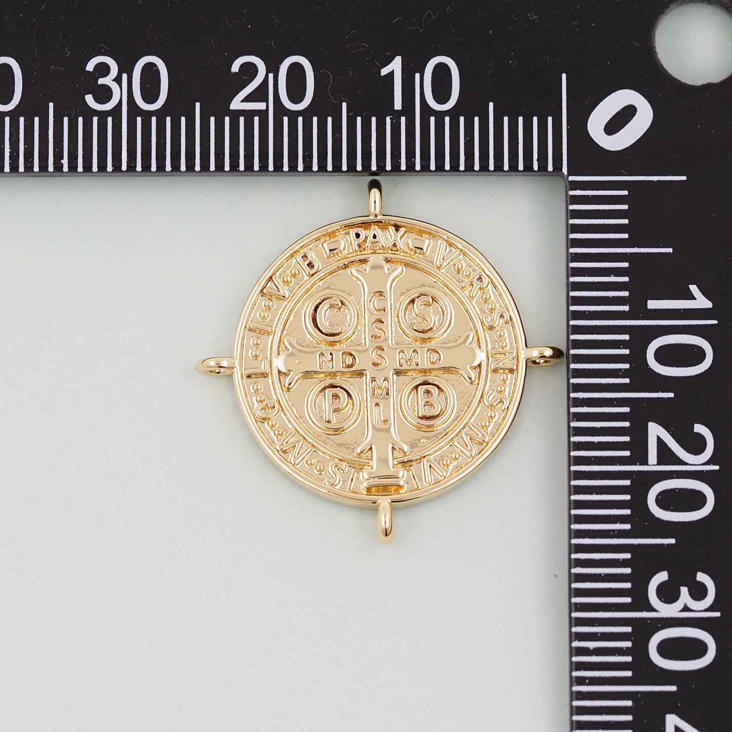Gold Saint Benedict Charms,18K Gold Filled Saint Benedict Pendant,Benedict Charm Bracelet Necklace for DIY Jewelry Making Supply