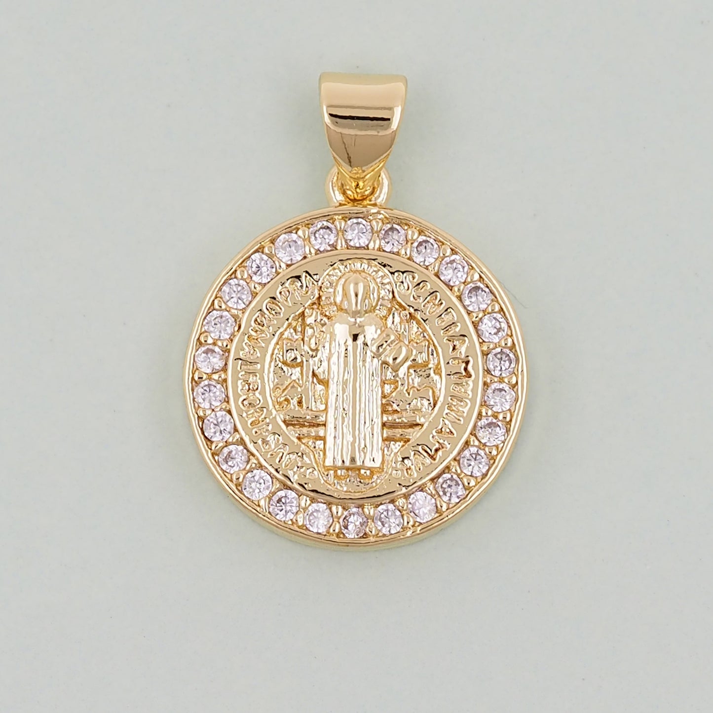 Gold Saint Benedict Charms,18K Gold Filled Saint Benedict Pendant,Benedict Charm Bracelet Necklace for DIY Jewelry Making Supply