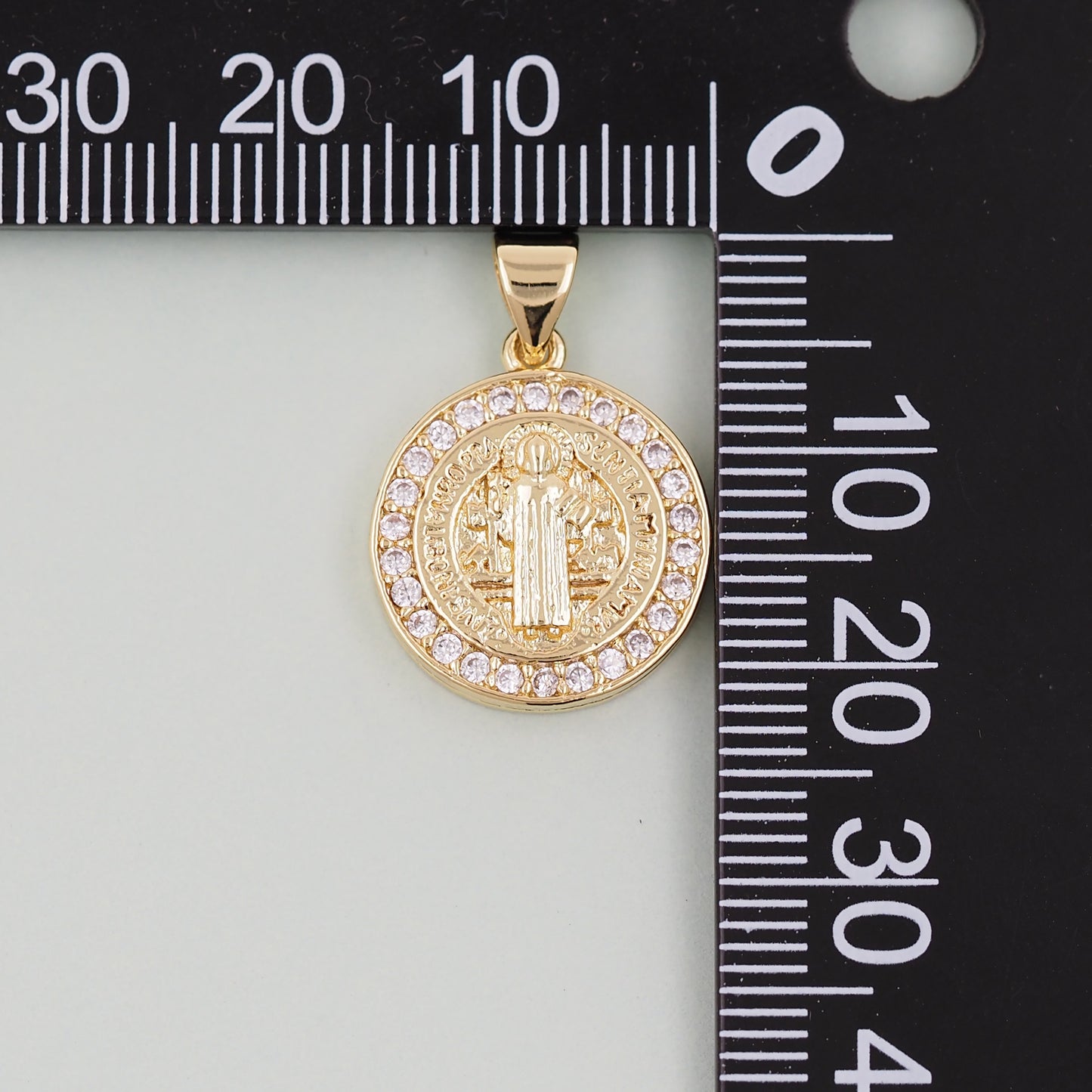 Gold Saint Benedict Charms,18K Gold Filled Saint Benedict Pendant,Benedict Charm Bracelet Necklace for DIY Jewelry Making Supply