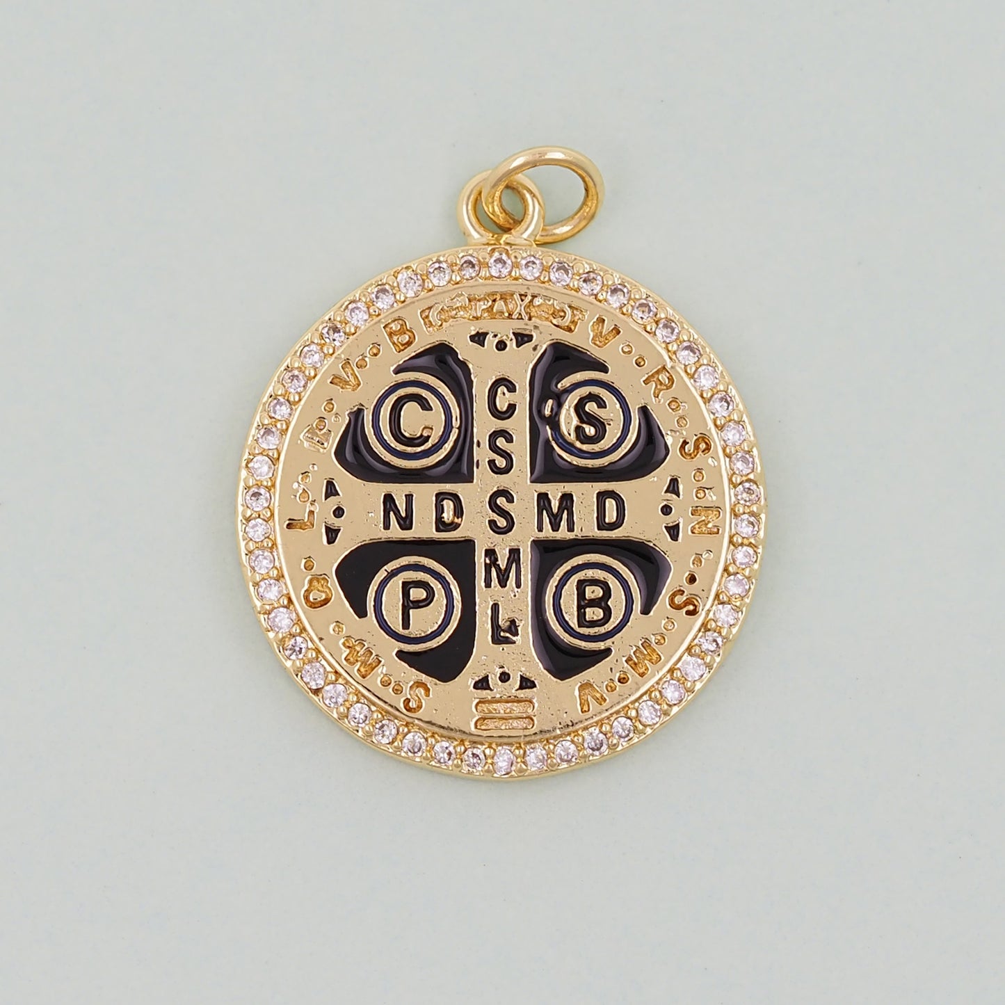 Gold Saint Benedict Charms,18K Gold Filled Saint Benedict Pendant,Benedict Charm Bracelet Necklace for DIY Jewelry Making Supply