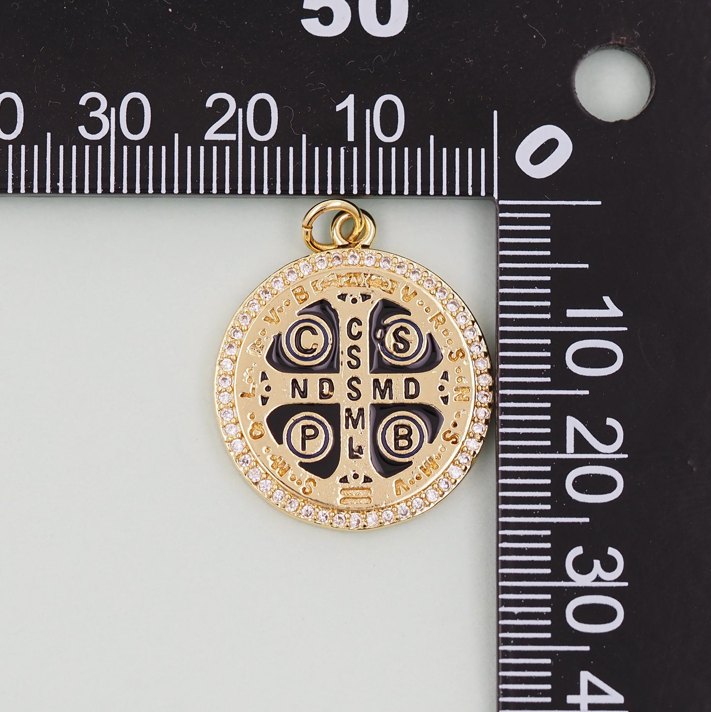 Gold Saint Benedict Charms,18K Gold Filled Saint Benedict Pendant,Benedict Charm Bracelet Necklace for DIY Jewelry Making Supply