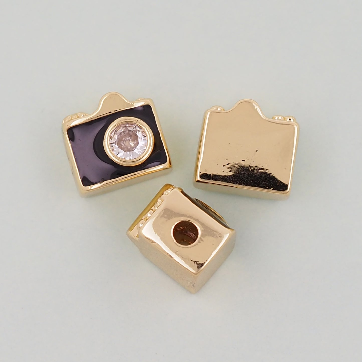 Gold Camera Charms,18K Gold Filled Camera Pendant,Camera Charm Bracelet Necklace for DIY Jewelry Making Supply