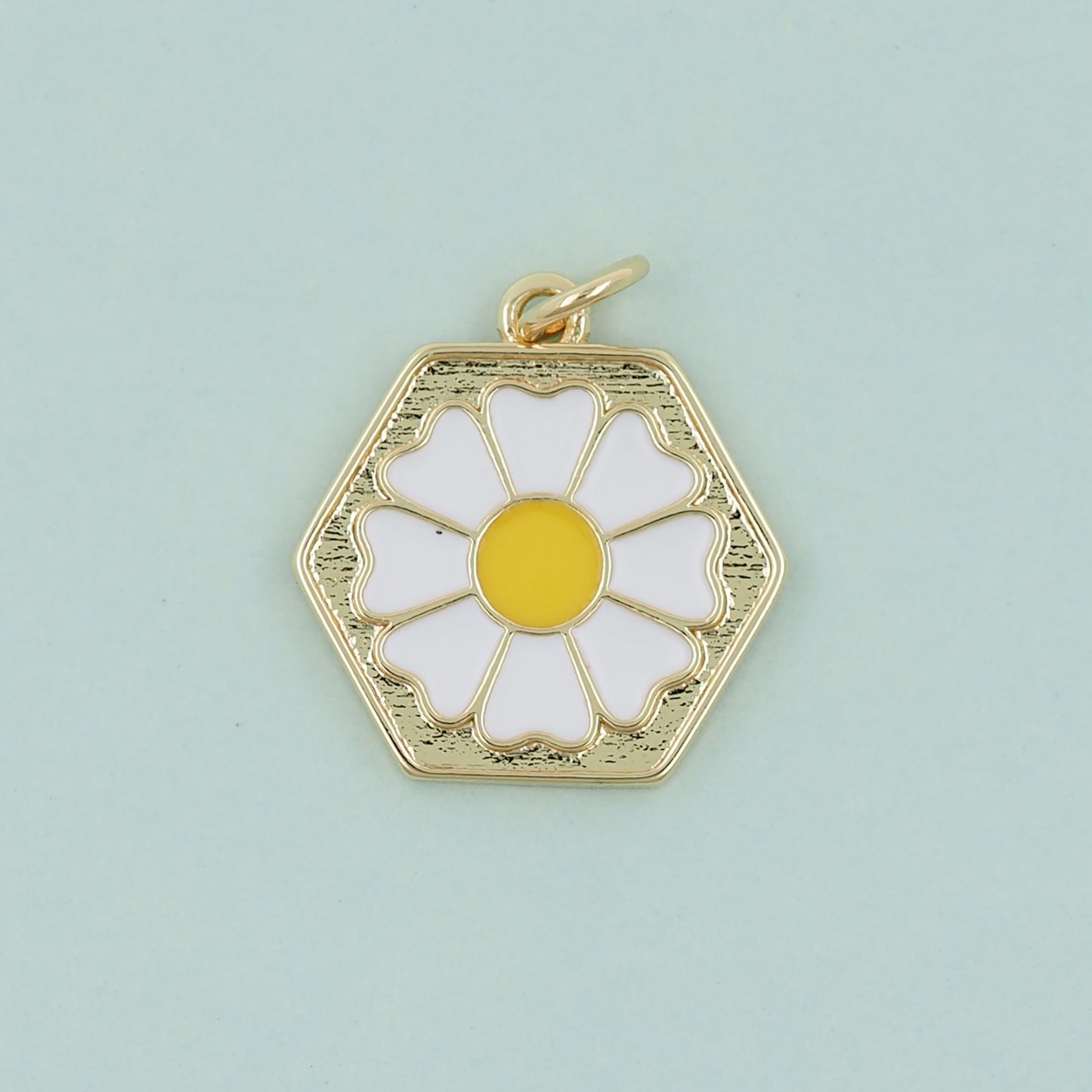 Gold Daisy Charms,18K Gold Filled Daisy Pendant,Daisy Charm Bracelet Necklace for DIY Jewelry Making Supply
