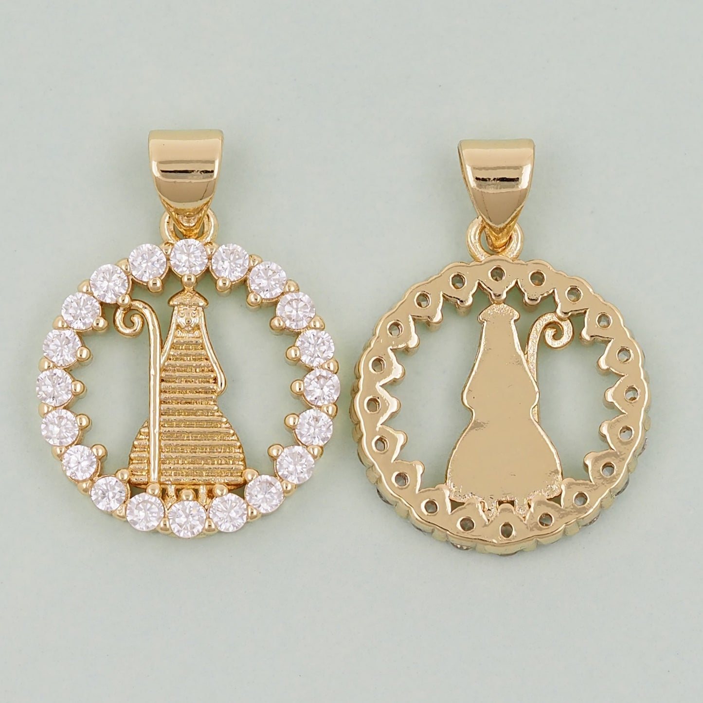 Gold virgin mary Charms,18K Gold Filled virgin mary Pendant,virgin mary Charm Bracelet Necklace for DIY Jewelry Making Supply