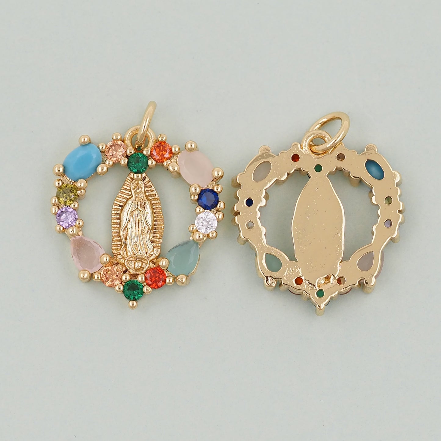 Gold virgin mary Charms,18K Gold Filled virgin mary Pendant,virgin mary Charm Bracelet Necklace for DIY Jewelry Making Supply