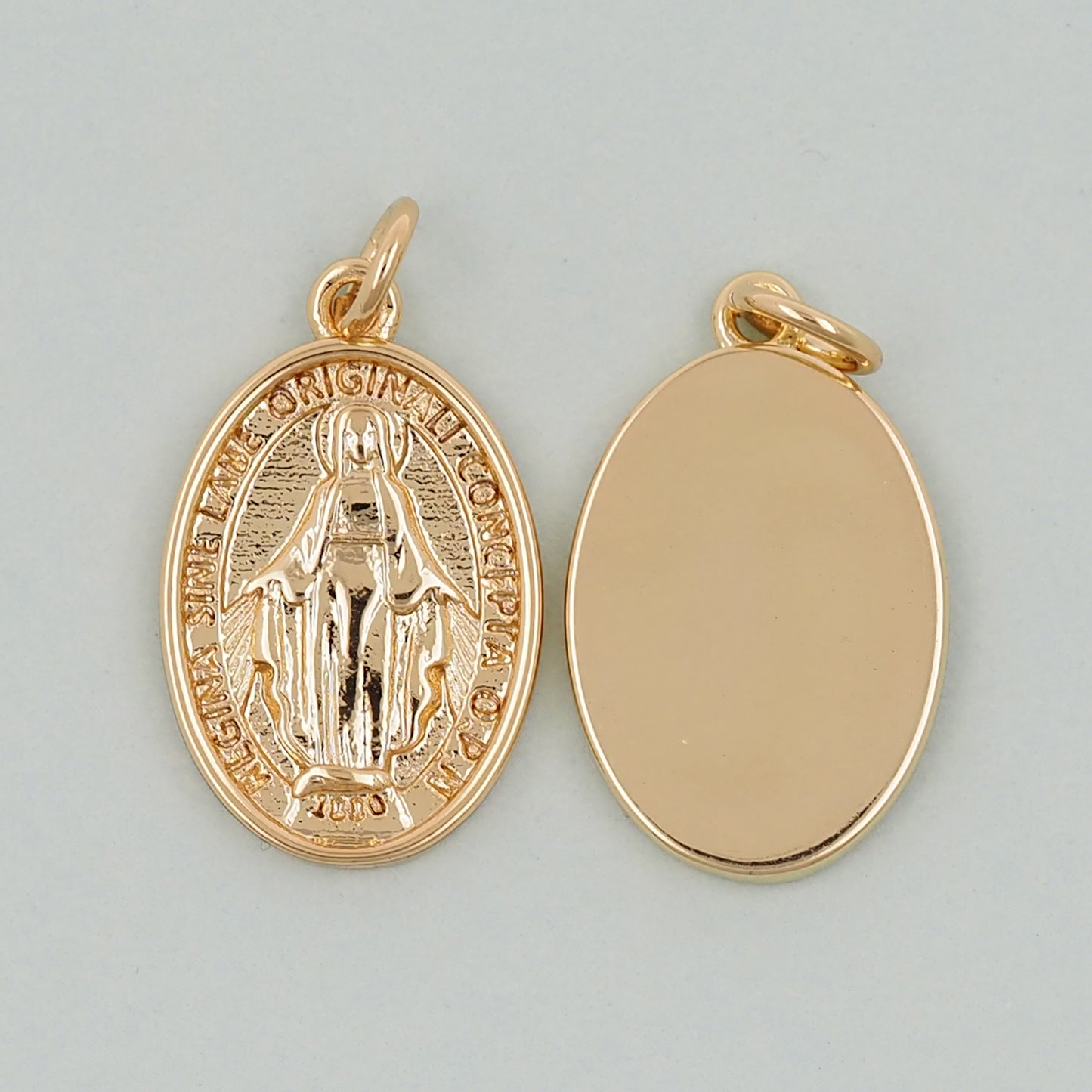 Gold Our Lady of Guadalupe Charms,18K Gold Filled virgin mary Pendant,virgin mary Charm Bracelet Necklace for DIY Jewelry Making Supply