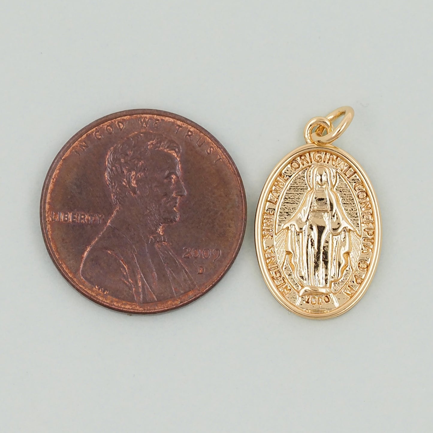 Gold Our Lady of Guadalupe Charms,18K Gold Filled virgin mary Pendant,virgin mary Charm Bracelet Necklace for DIY Jewelry Making Supply