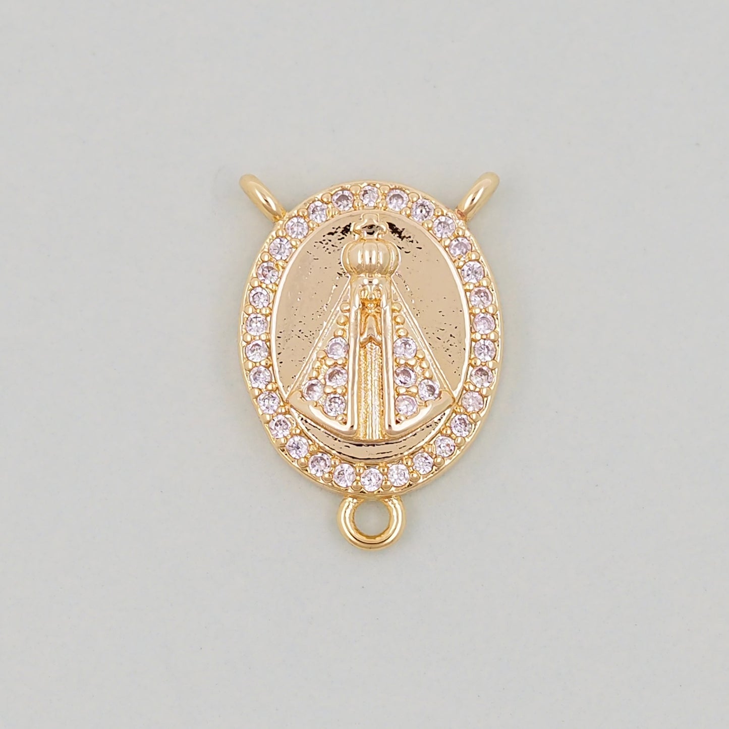 Gold church Charms,18K Gold Filled church Pendant,Oval Charm Bracelet Necklace for DIY Jewelry Making Supply
