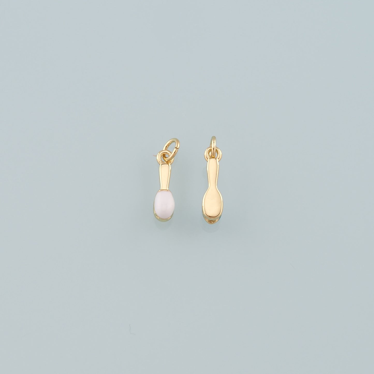Gold Tableware Charms,18K Gold Filled Spoon Pendant,Enamel Spoon Charm Bracelet Necklace for DIY Jewelry Making Supply
