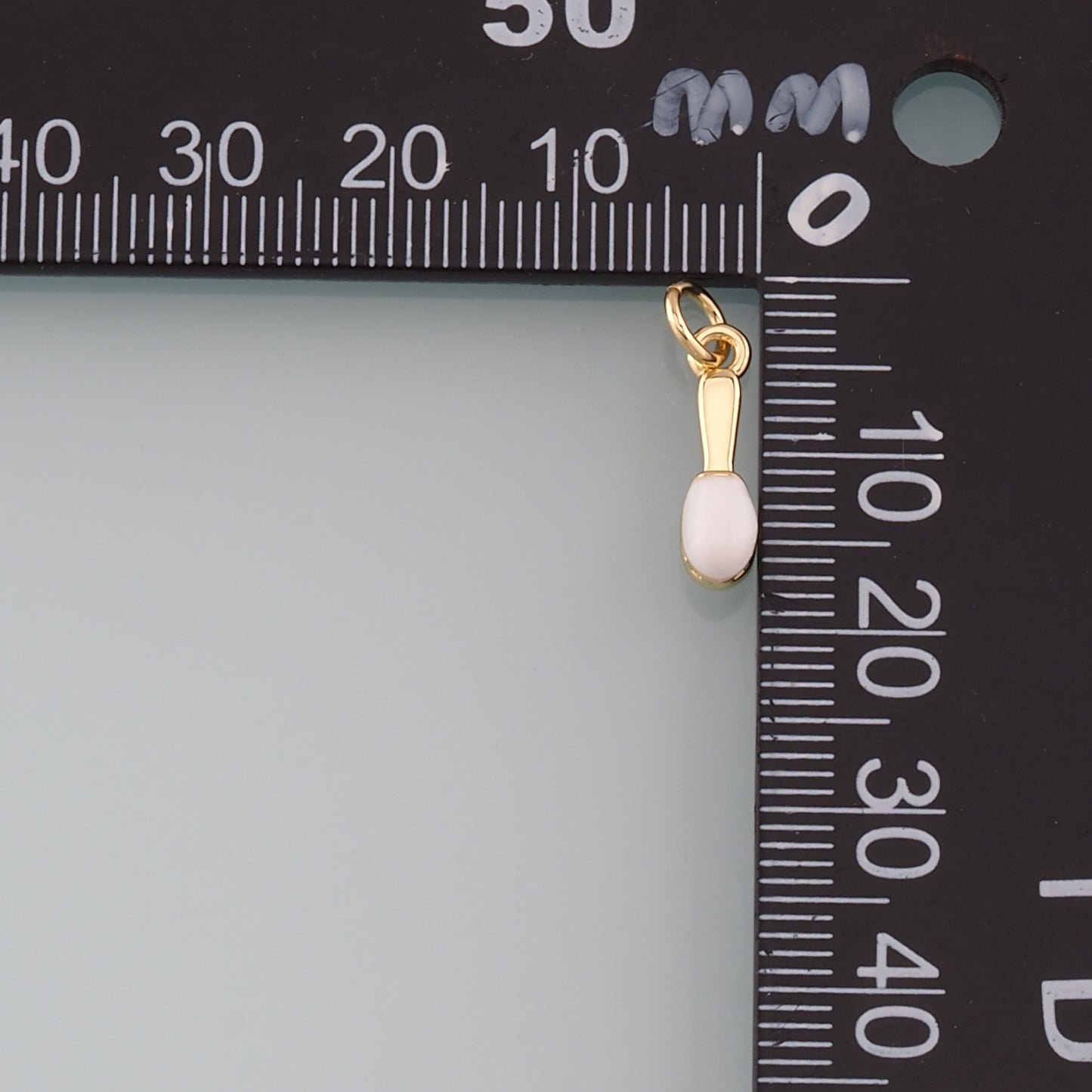 Gold Tableware Charms,18K Gold Filled Spoon Pendant,Enamel Spoon Charm Bracelet Necklace for DIY Jewelry Making Supply