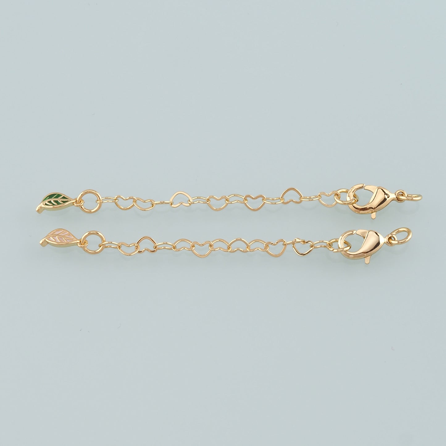 18K Gold Filled Leaf Chain Extender for Necklace Bracelet Supply Component Findings Extenders Lobster Claw Clasps with Gold Extender Chain