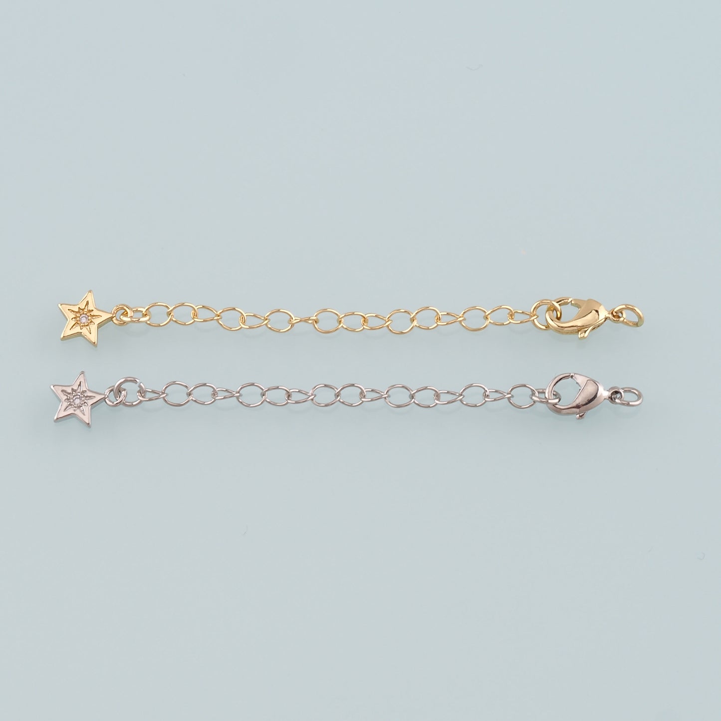 18K Gold Filled Star Chain Extender for Necklace Bracelet Supply Component Findings Extenders Lobster Claw Clasps with Gold Extender Chain