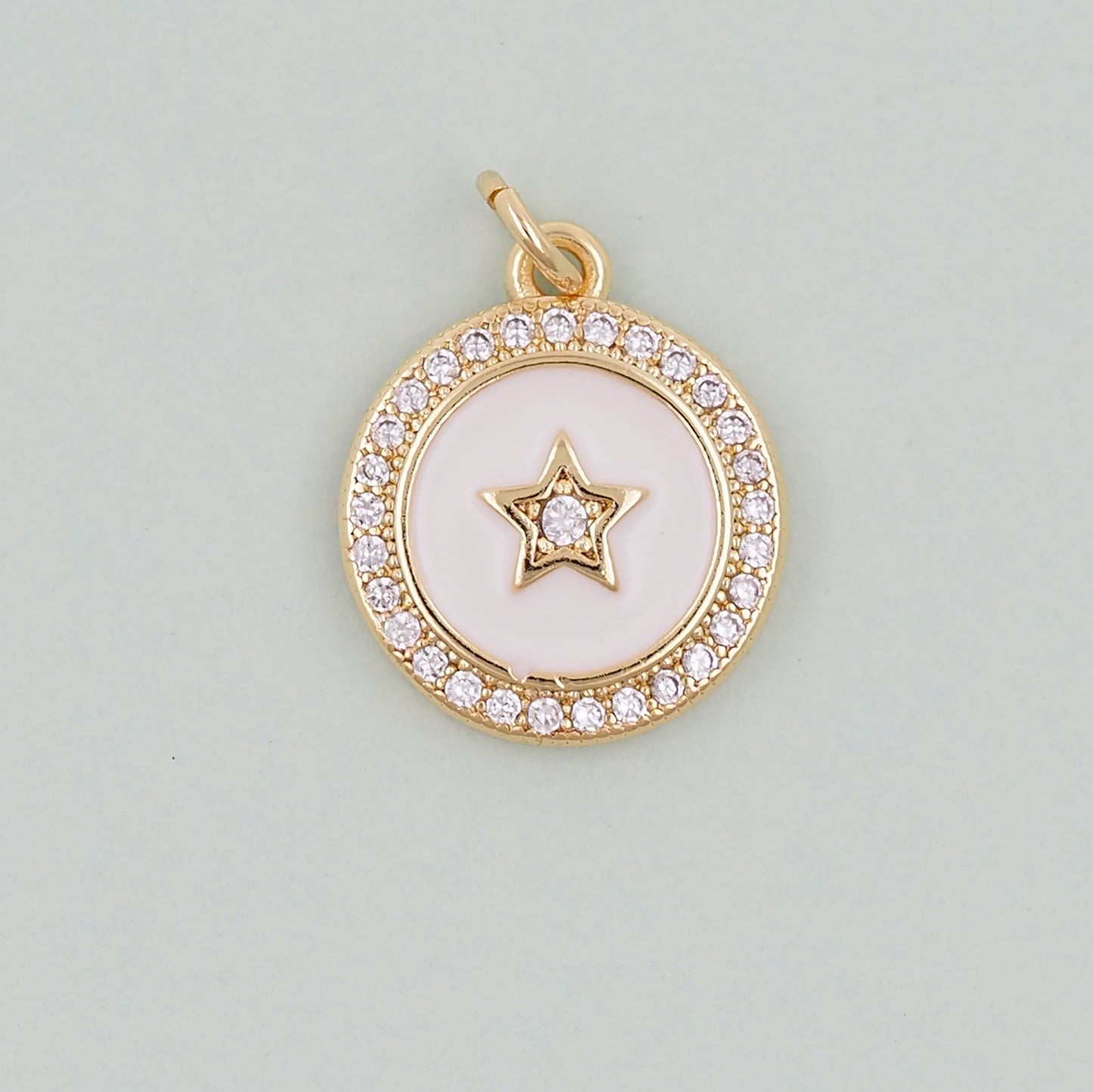 18K Gold Filled Star Pendant,CZ Micro Pave Star Charm Bracelet Necklace for DIY Jewelry Making Supply