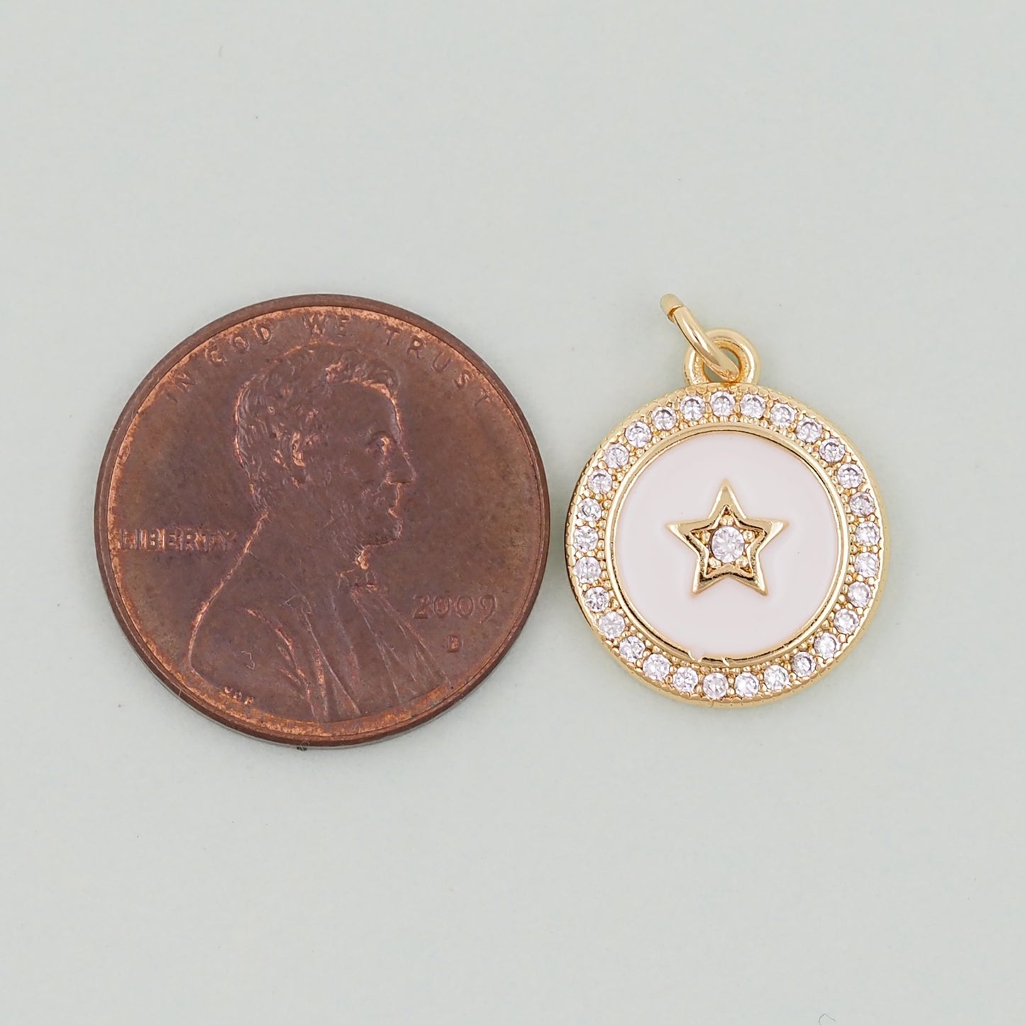 18K Gold Filled Star Pendant,CZ Micro Pave Star Charm Bracelet Necklace for DIY Jewelry Making Supply