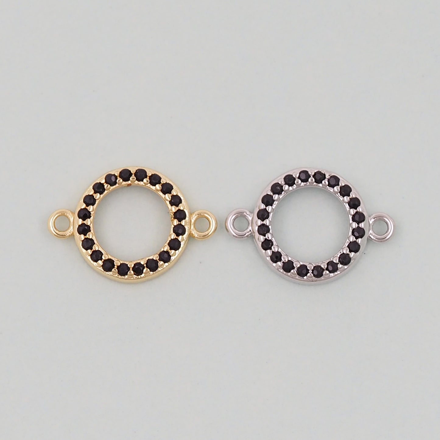 Gold Round Connector Charms,18K Gold Filled Round Pendant,Round Charm Bracelet Necklace for DIY Jewelry Making Supply