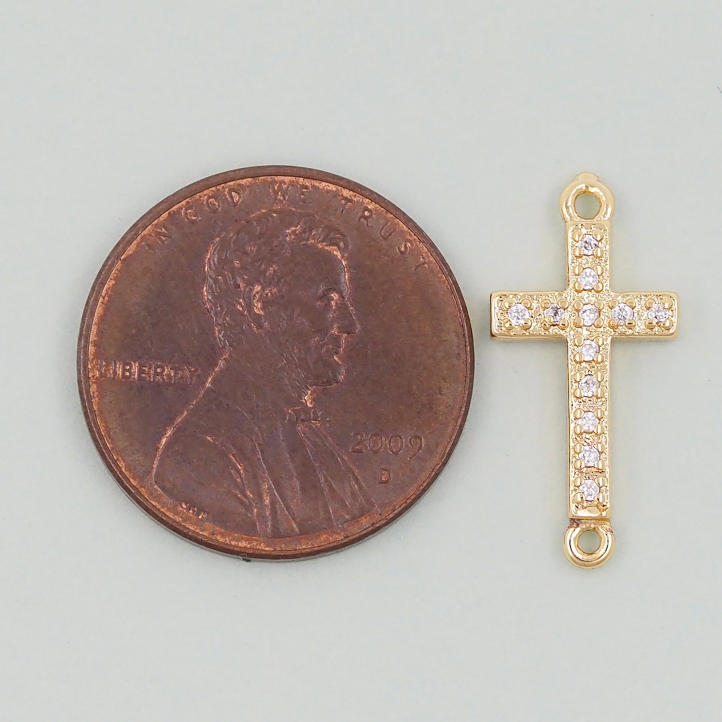 18K Gold Filled Cross Pendant,Cross Charm Bracelet Necklace for DIY Jewelry Making Supply