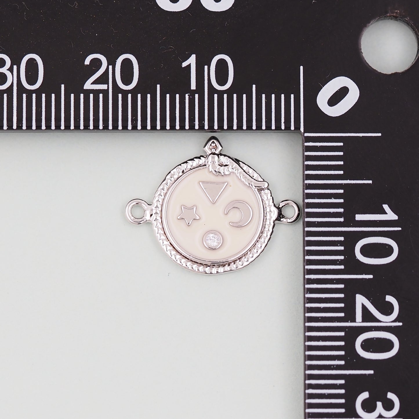 Gold Round Connector Charms,18K Gold Filled Moon Pendant,Star Charm Bracelet Necklace for DIY Jewelry Making Supply