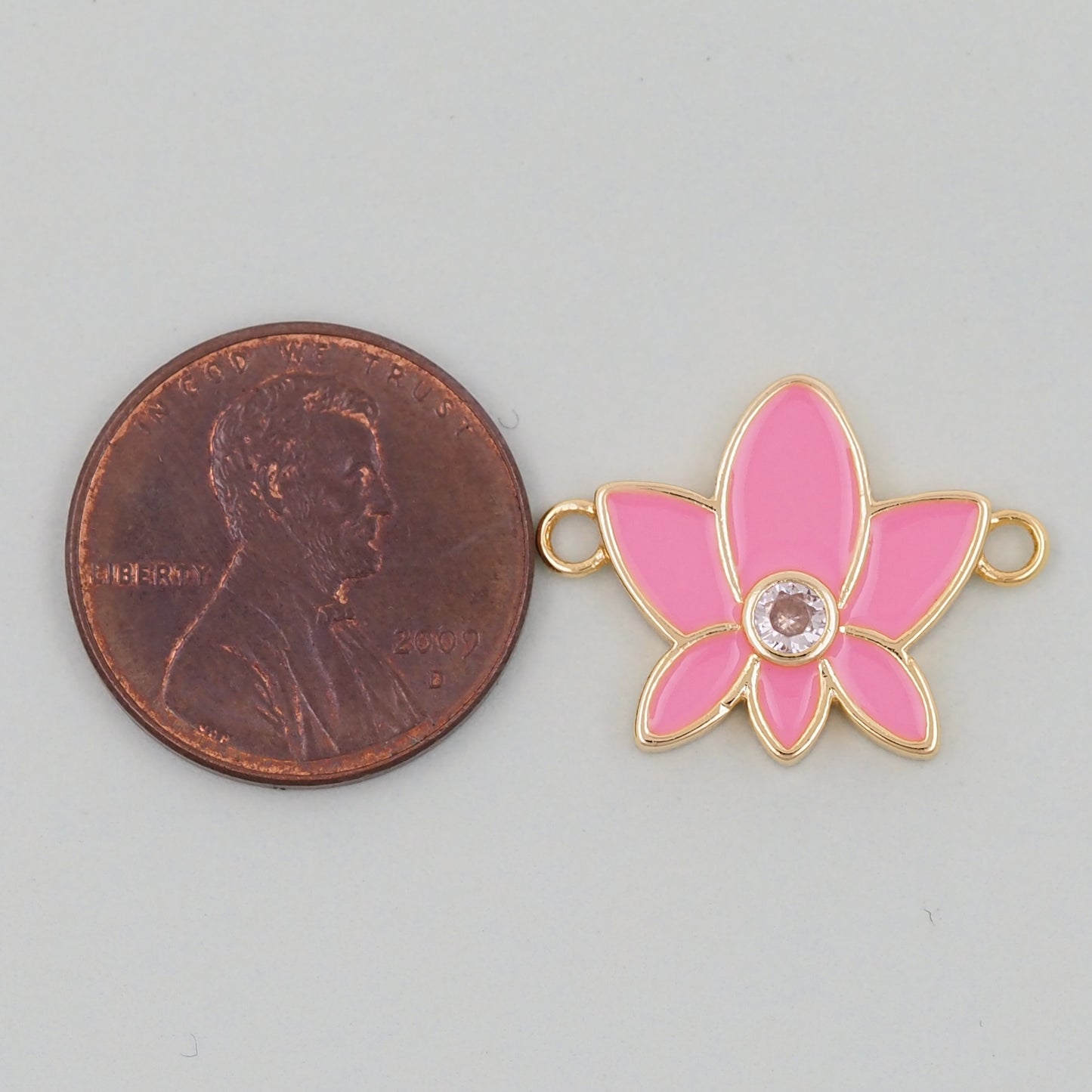 Gold Lotus Charms,18K Gold Filled Lotus Pendant,Flower Charm Bracelet Necklace for DIY Jewelry Making Supply