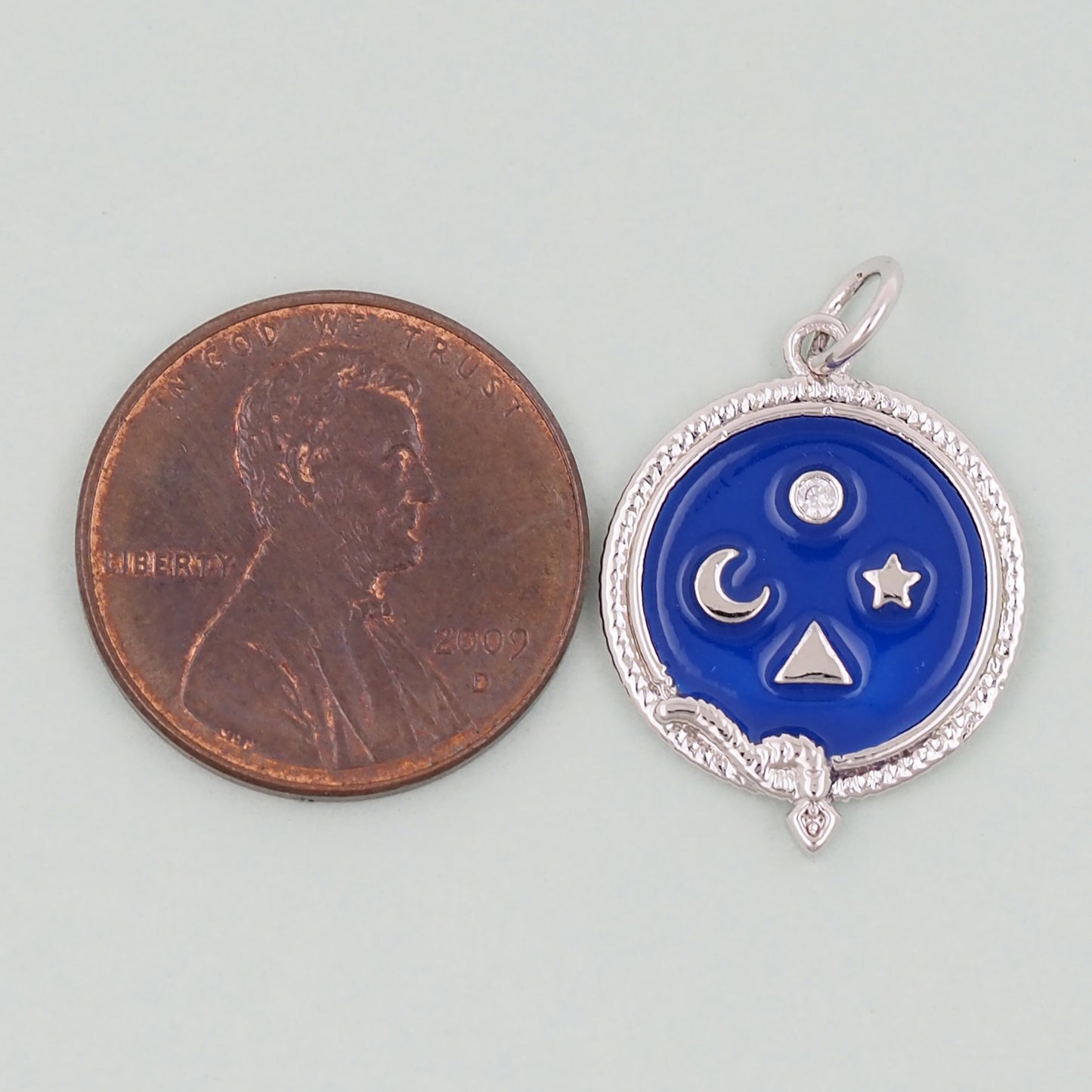 18K Gold Filled Star Pendant,Enamel Moon Charm Bracelet Necklace for DIY Jewelry Making Supply