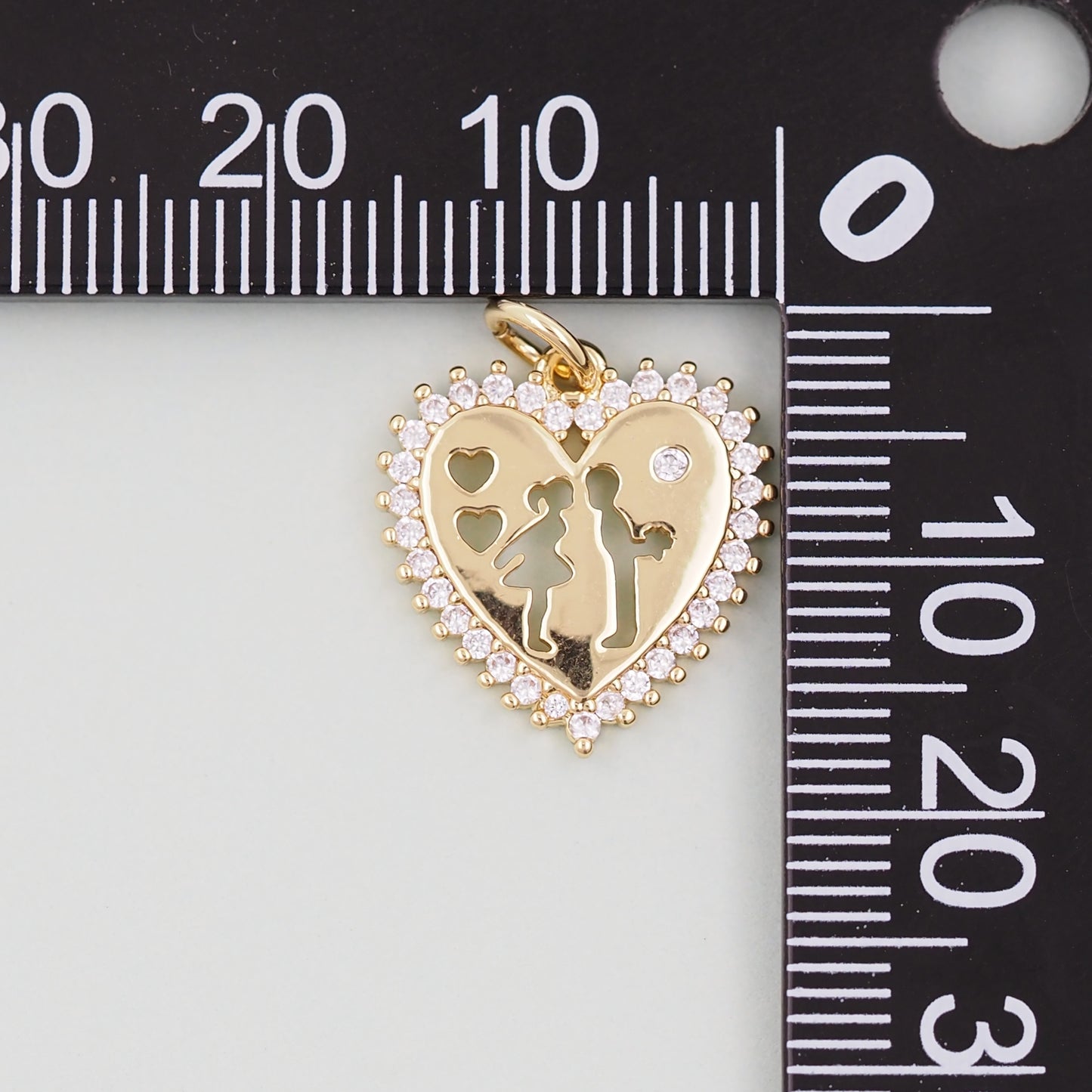 Gold Heart Charms,18K Gold Filled Love Pendant Charm Bracelet Necklace for DIY Jewelry Making Supply
